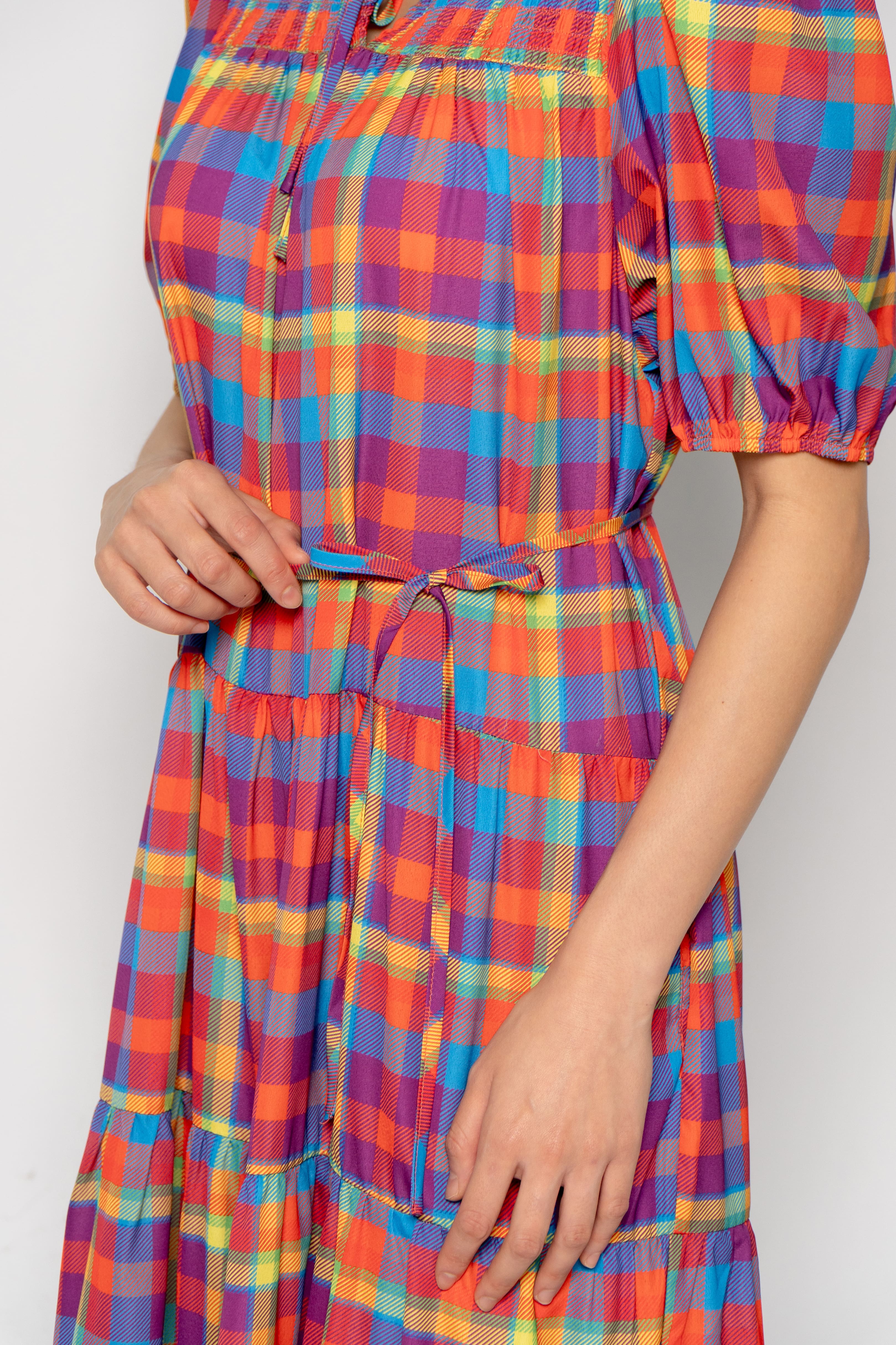 Alina Dress in Colourful Picnic