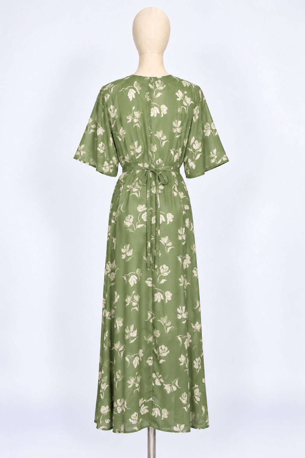 PO - Denise Dress in Green Floral Garden