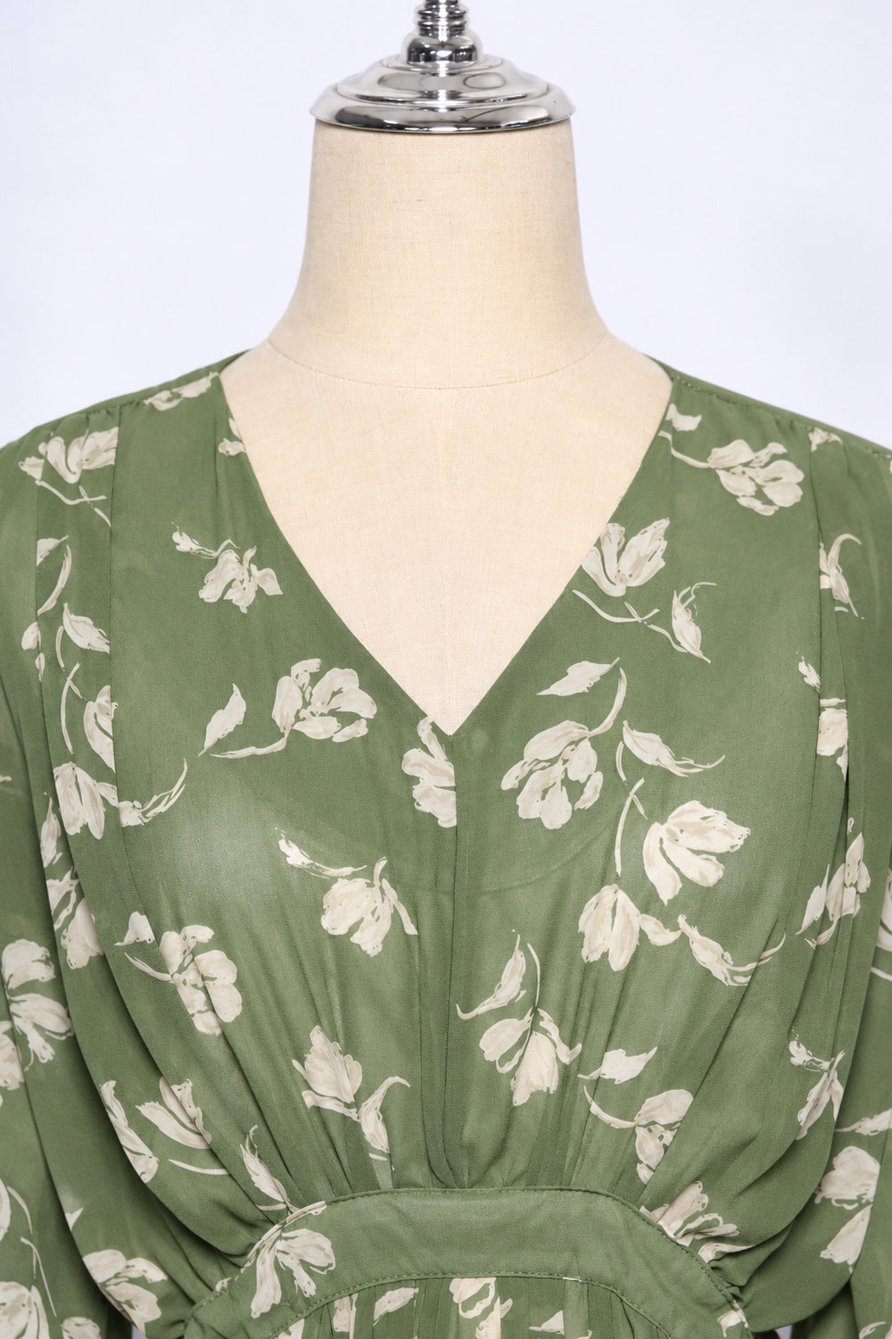 PO - Denise Dress in Green Floral Garden