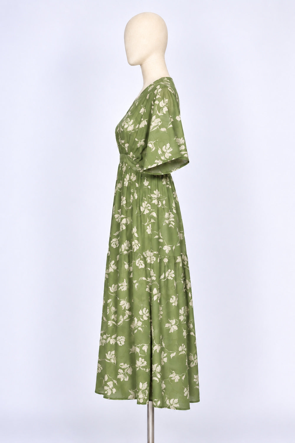 PO - Denise Dress in Green Floral Garden