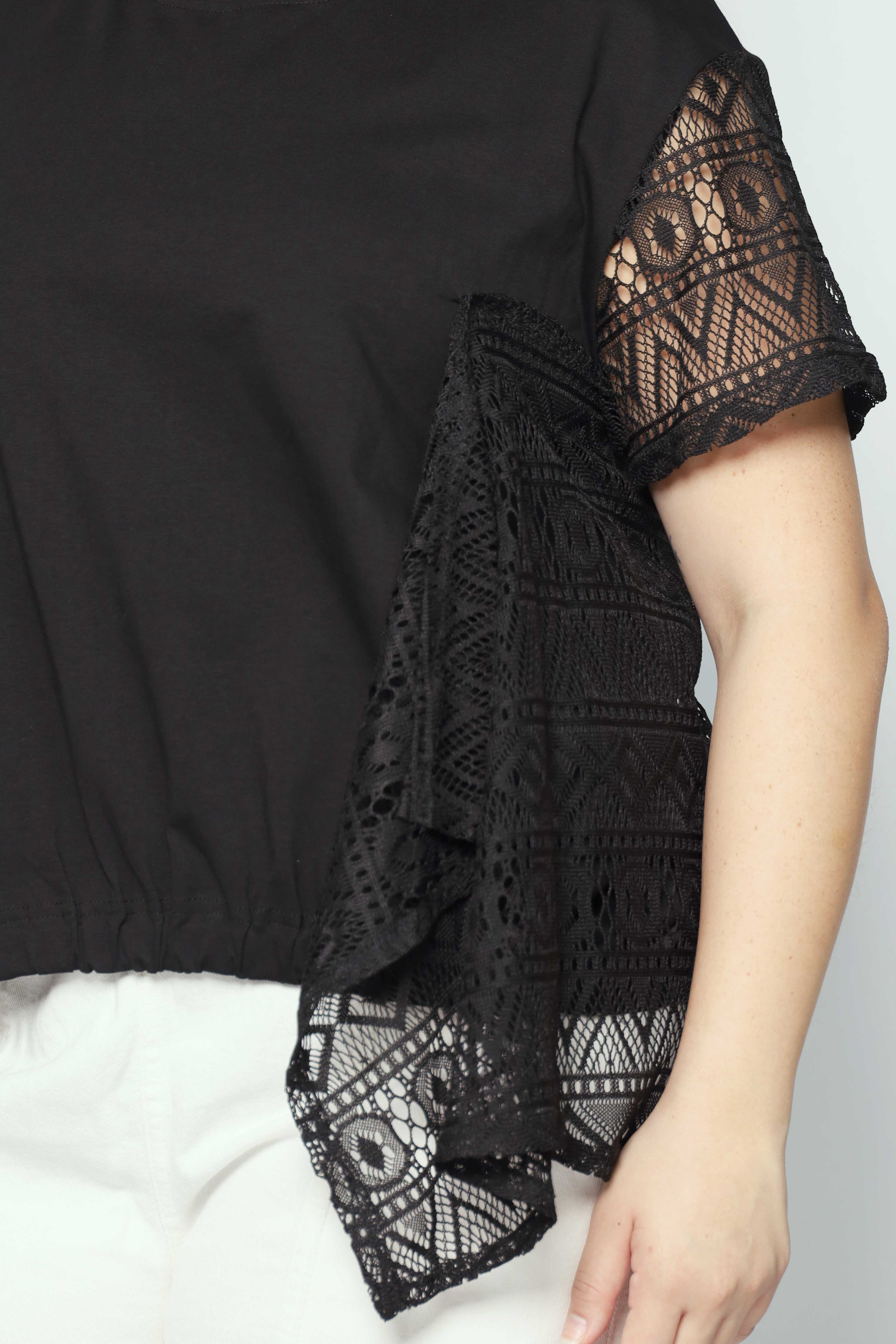 Dorie Lace Top in Black