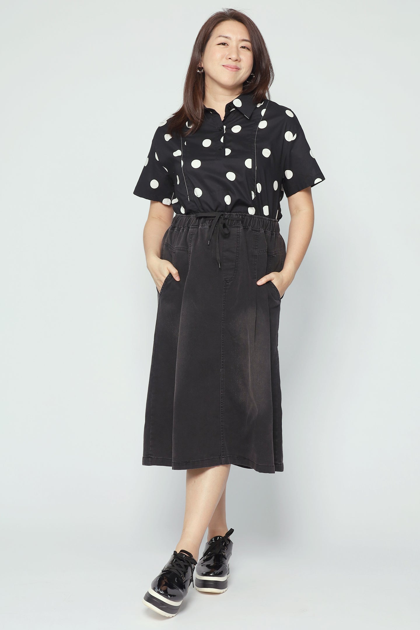 Eva Skirt in Black Denim