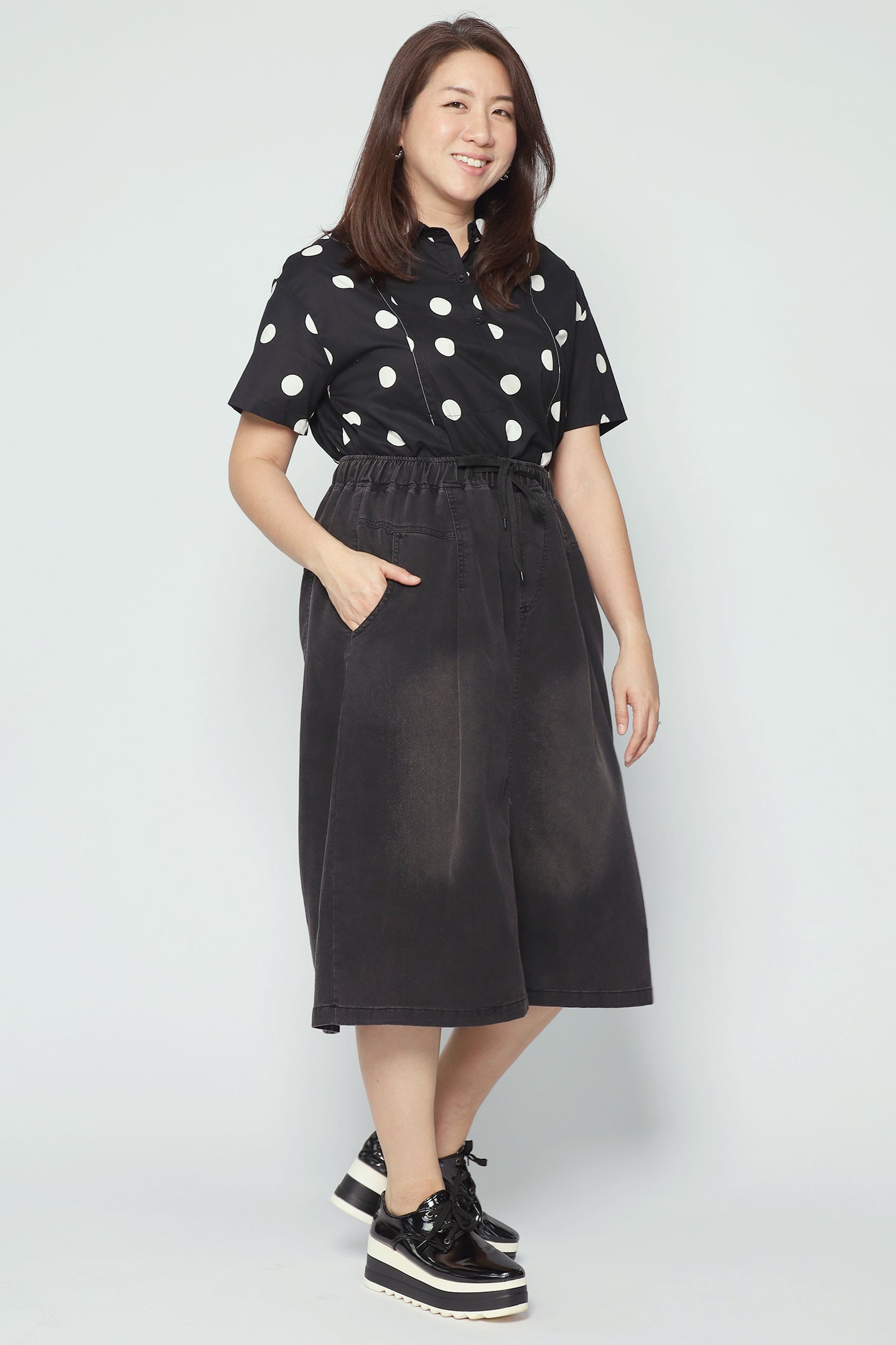 Eva Skirt in Black Denim