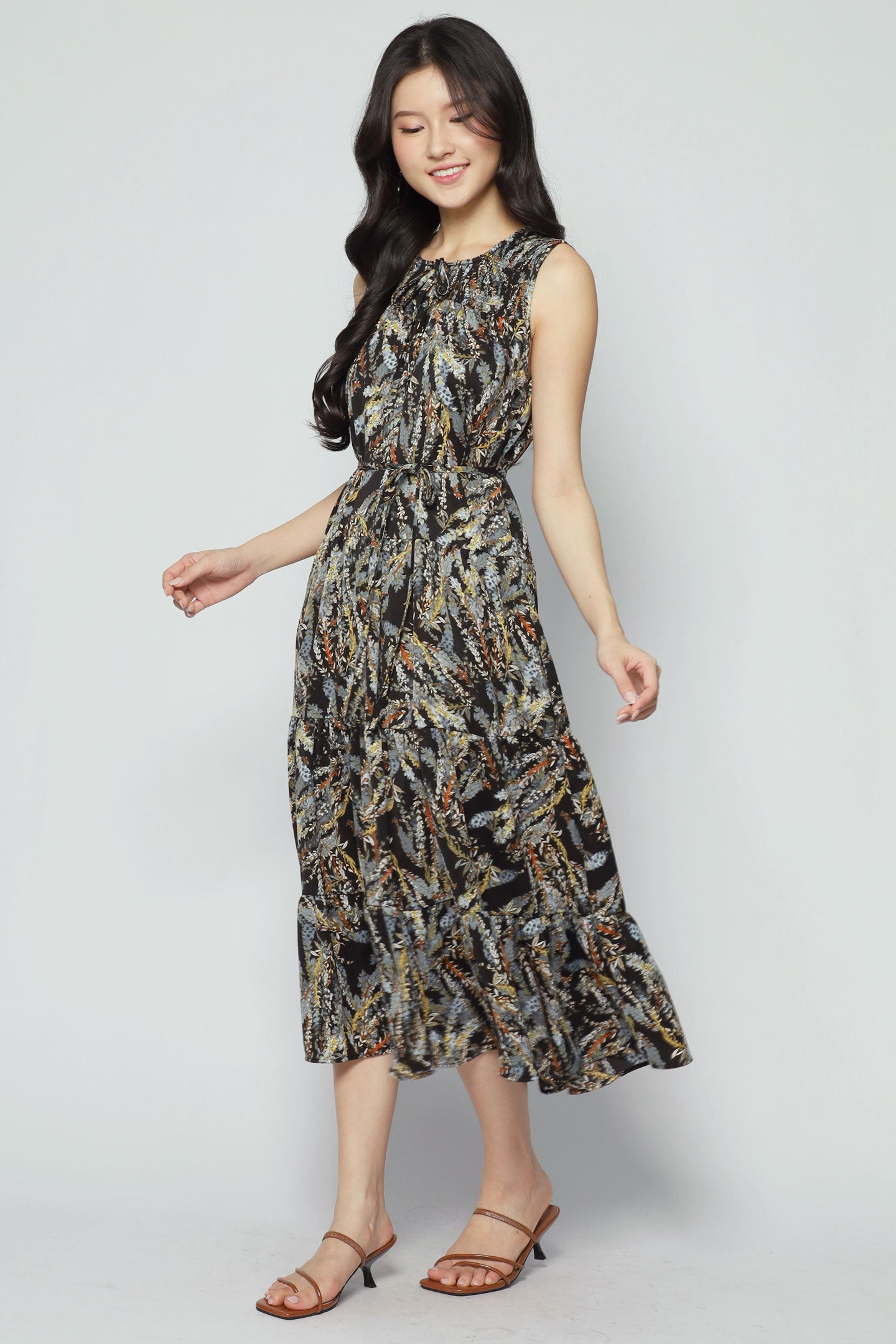 Backorders - Elysia Dress in Muted Ferns