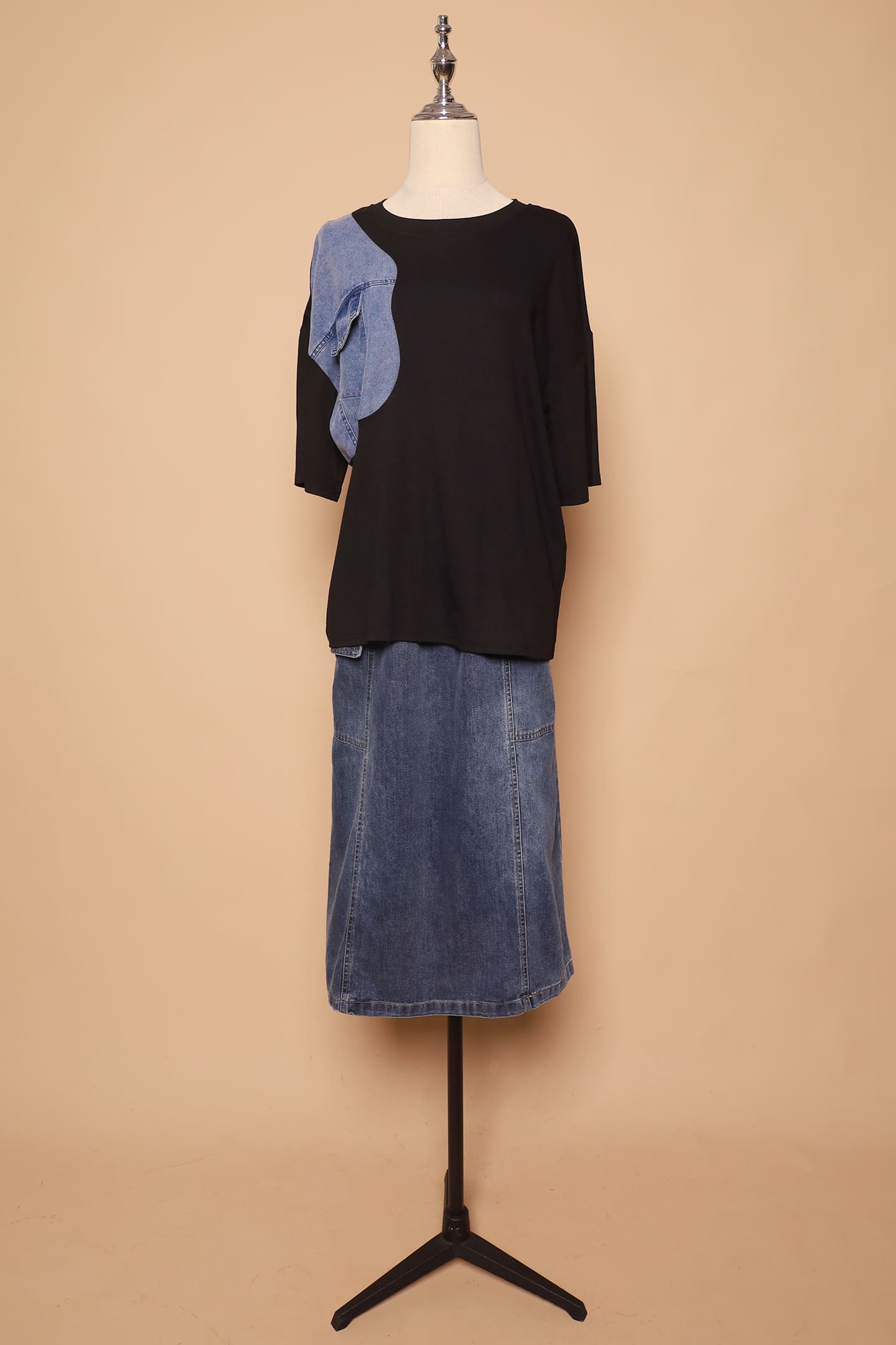 PO - Emilia Top in Denim Black
