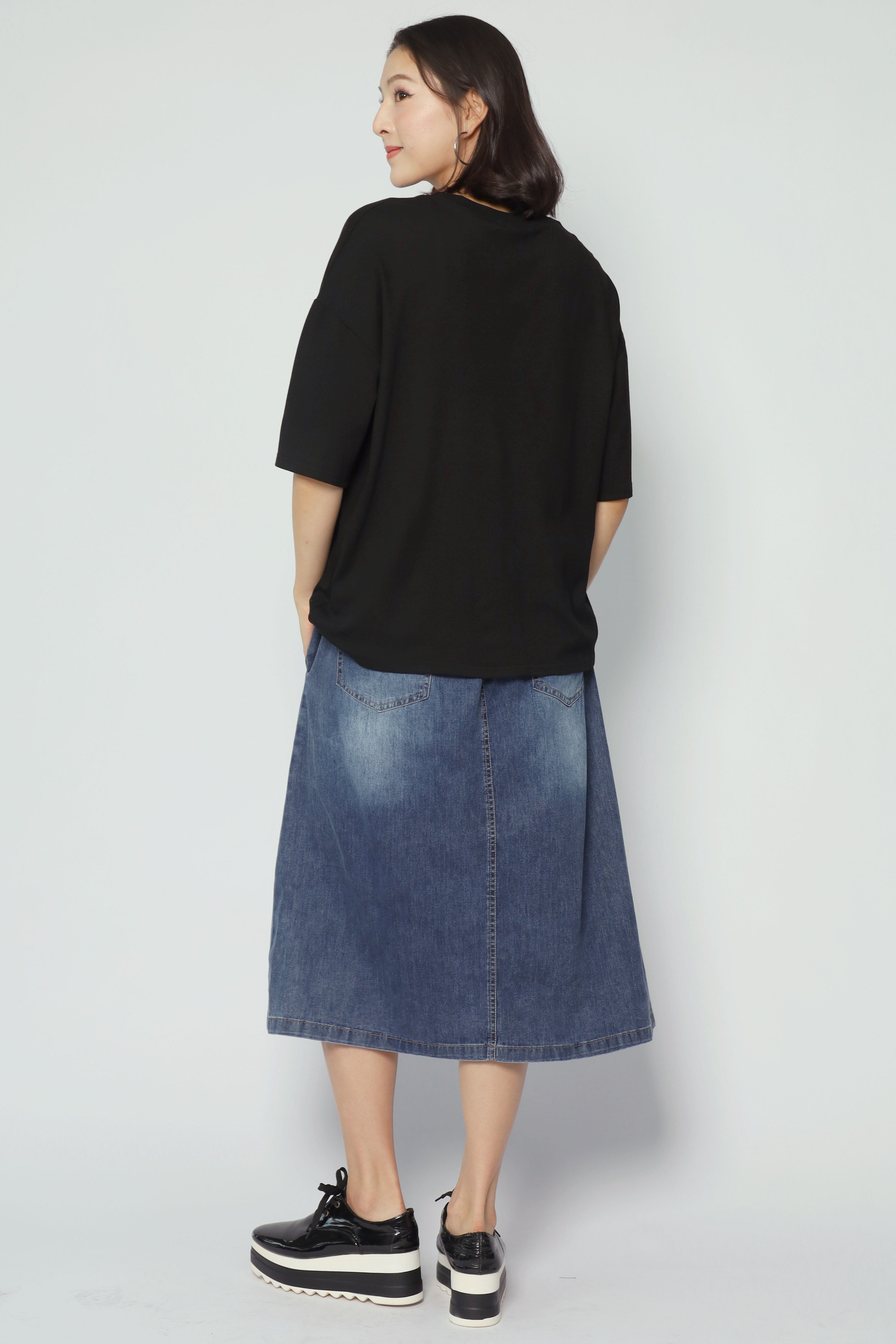 Emilia Top in Denim Black