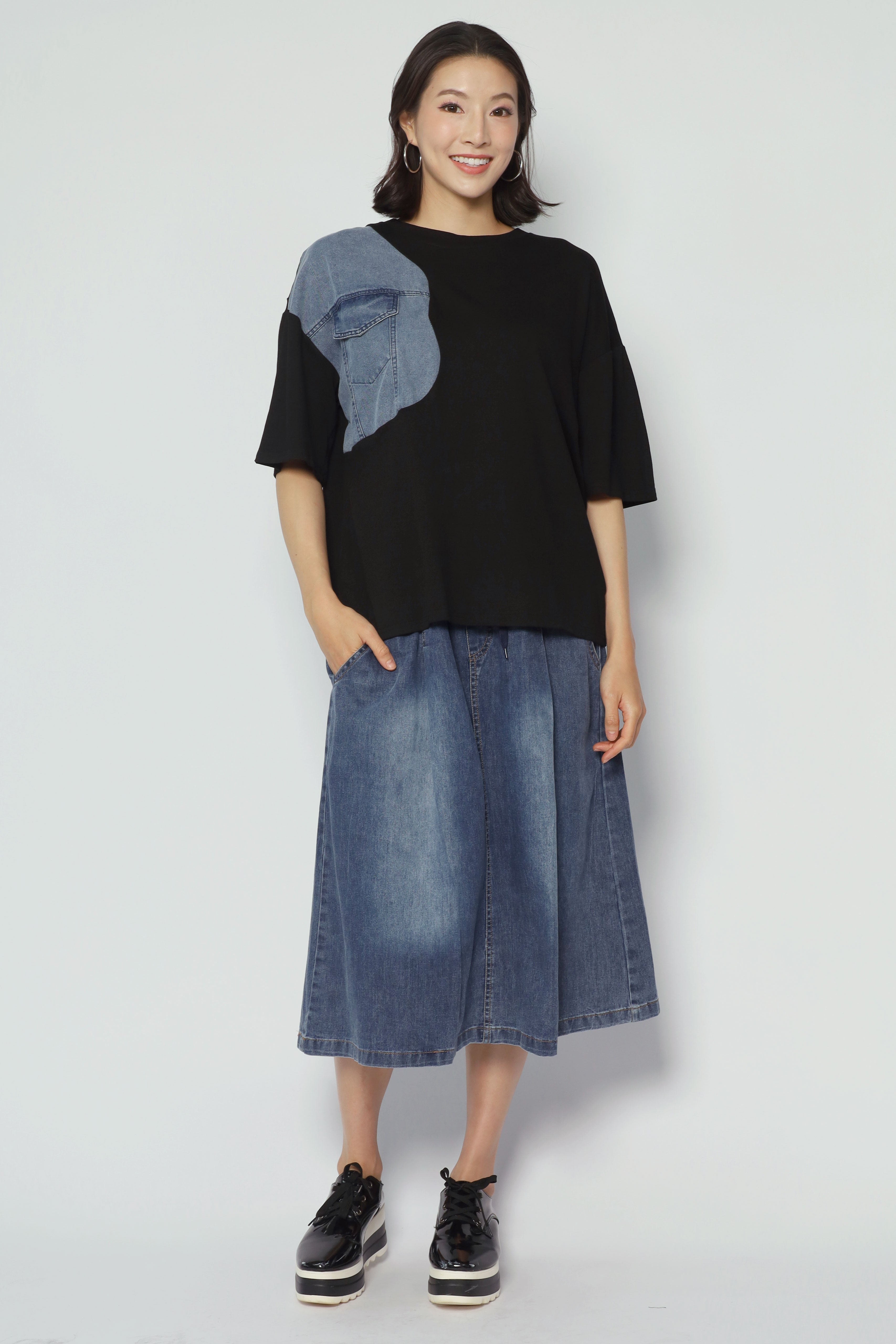 Emilia Top in Denim Black