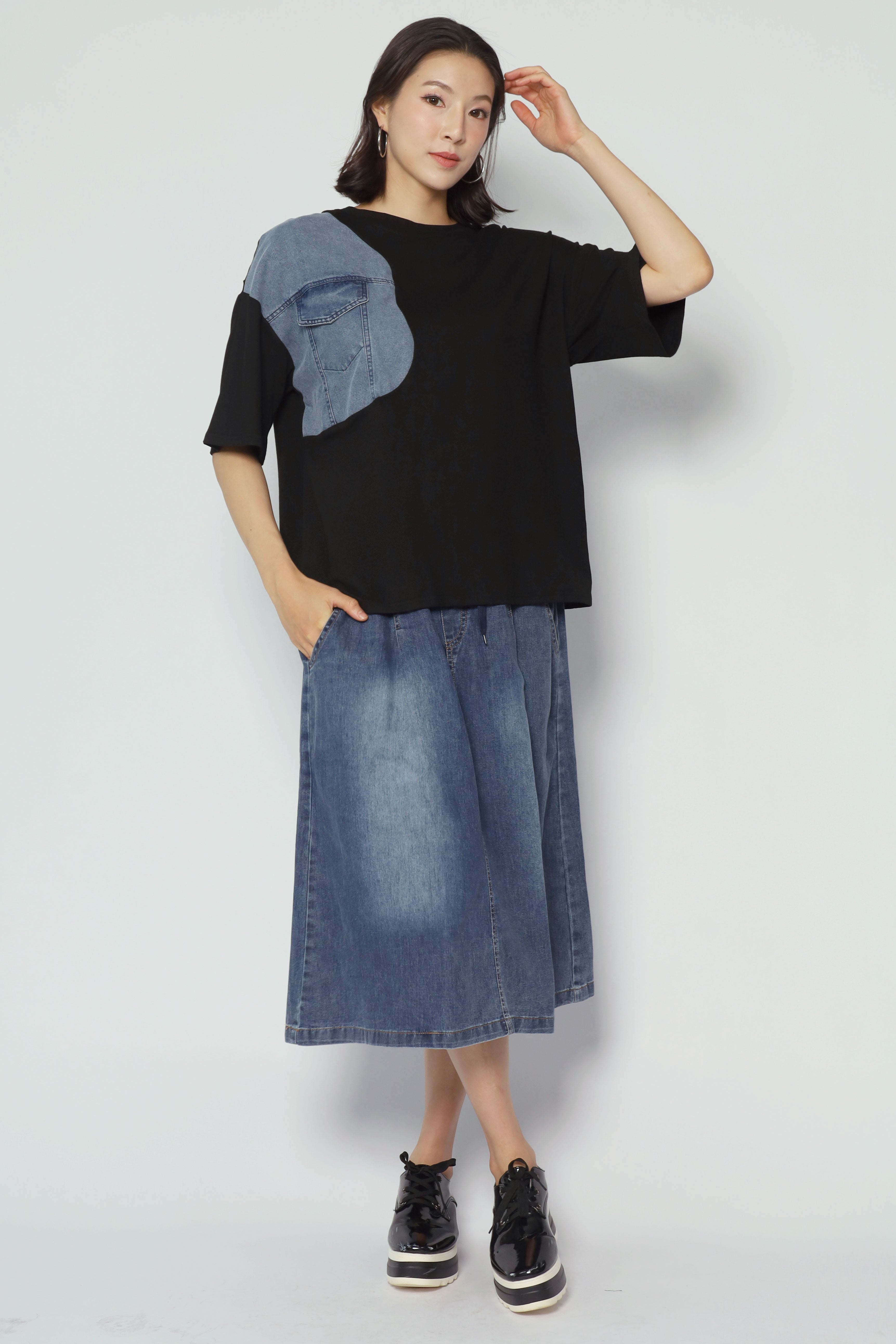 Emilia Top in Denim Black