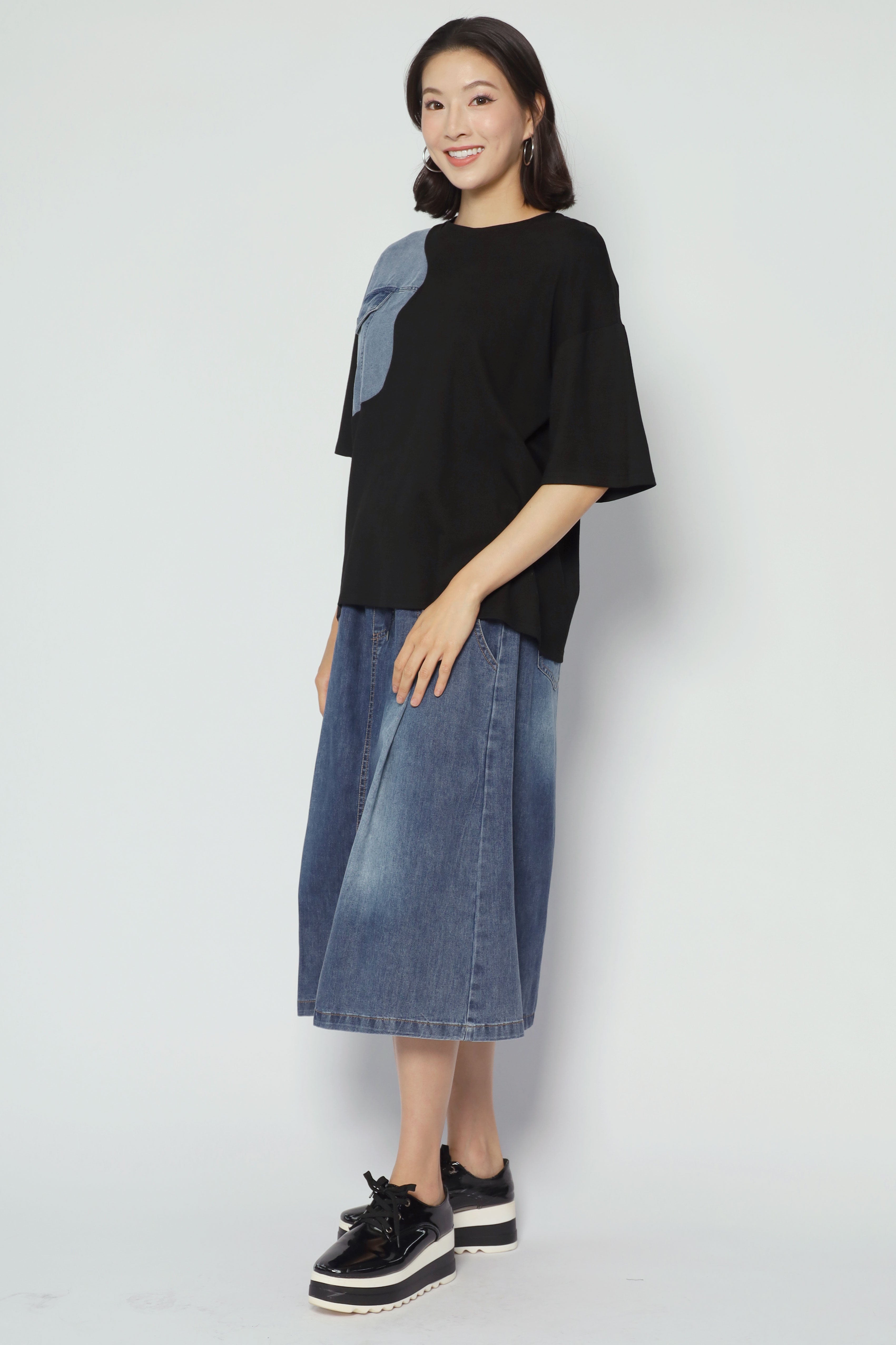 Emilia Top in Denim Black