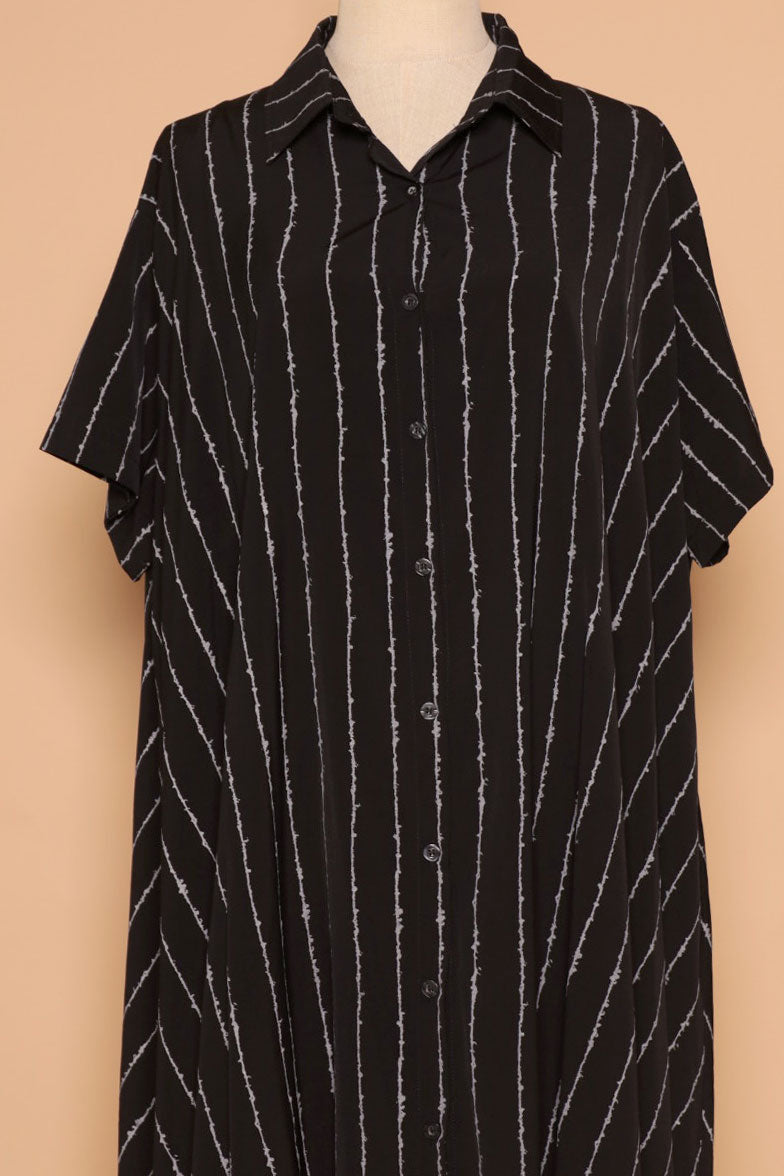 PO - Eunwoo Pinstripes Dress in Black