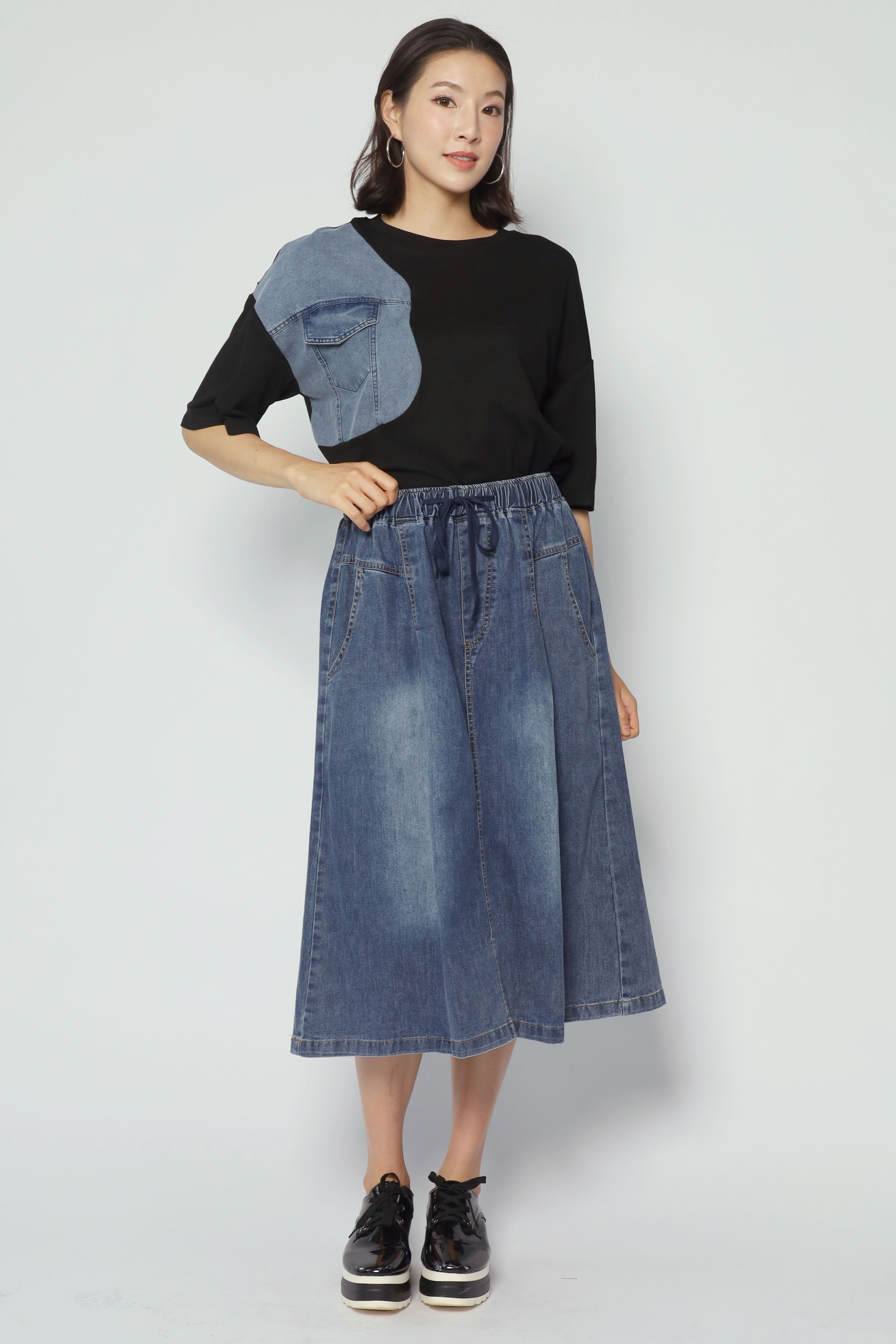 Eva Skirt in Blue Denim