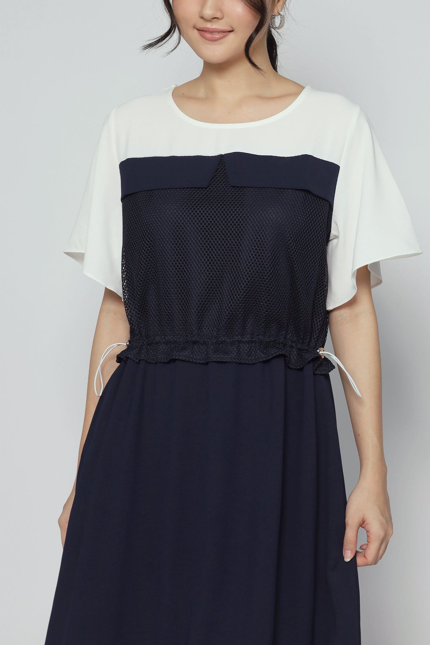 Flicka Netted Dress in Navy