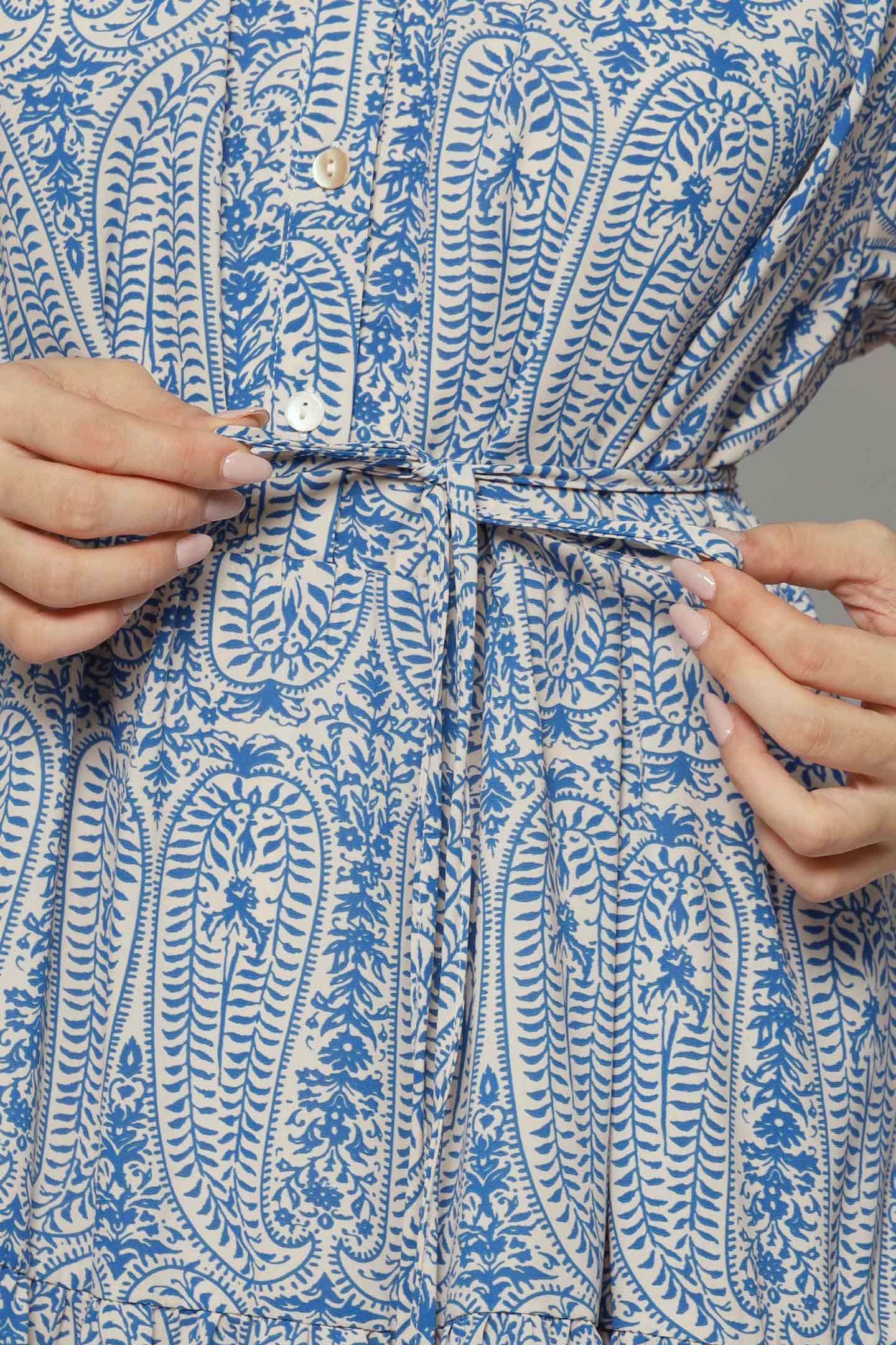 Fifi Dress in Blue Paisley