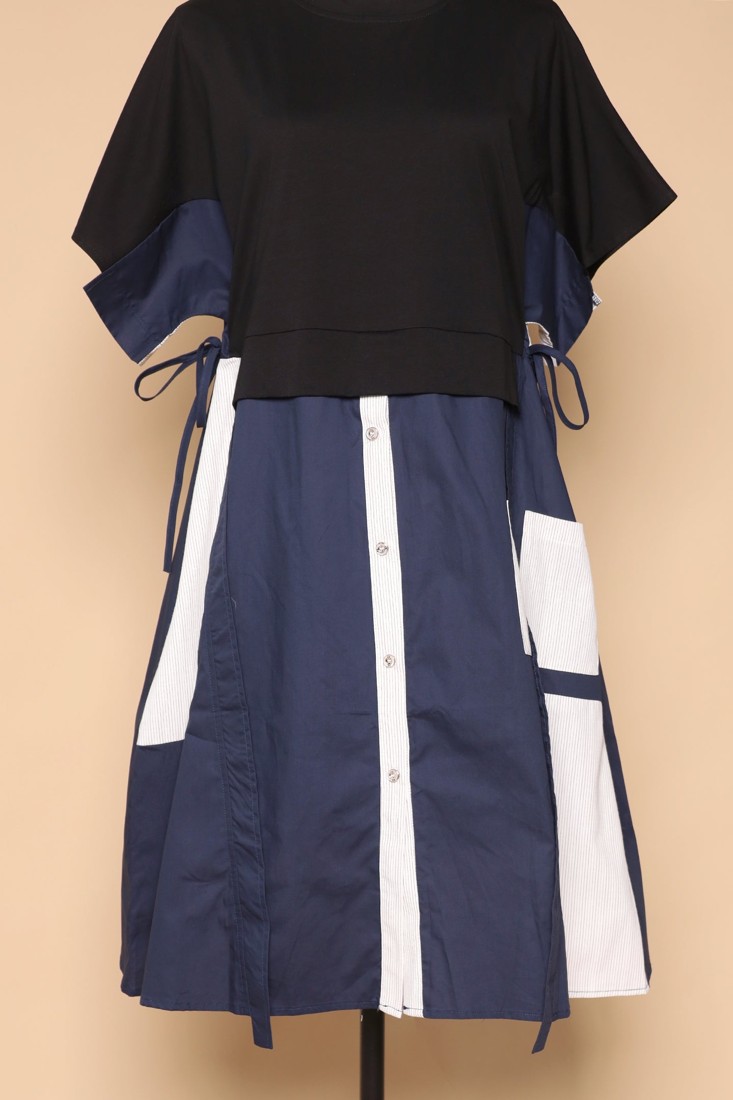 PO - Gideon Dress in Black Blue