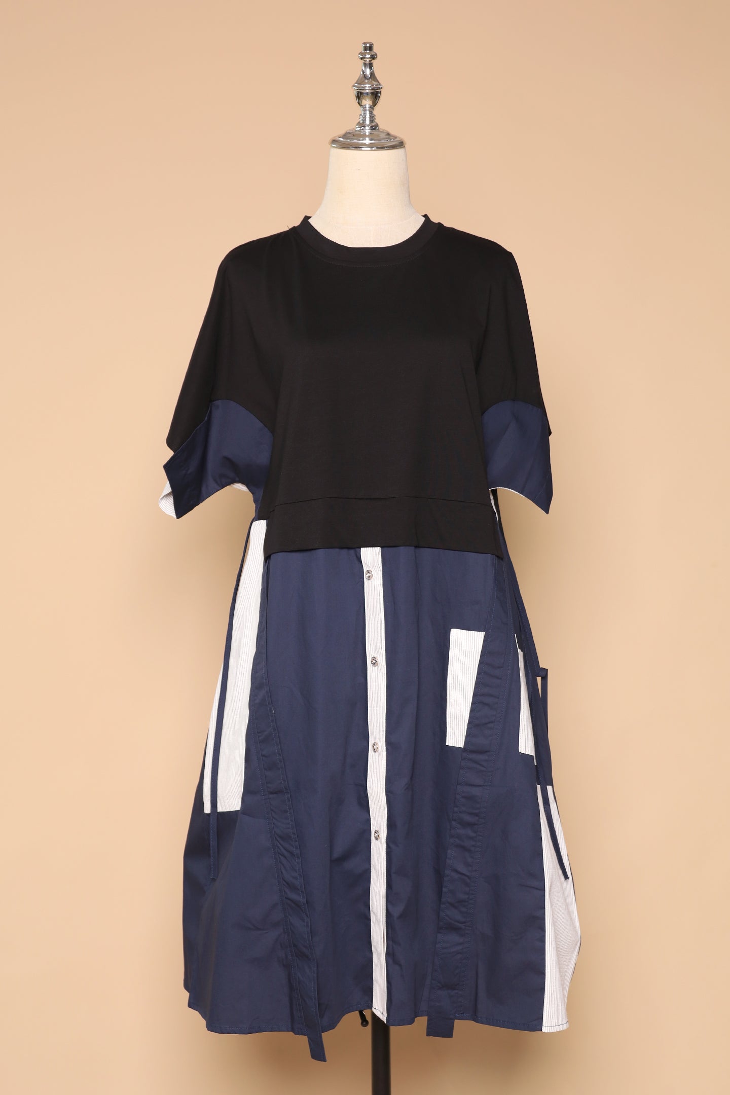 PO - Gideon Dress in Black Blue