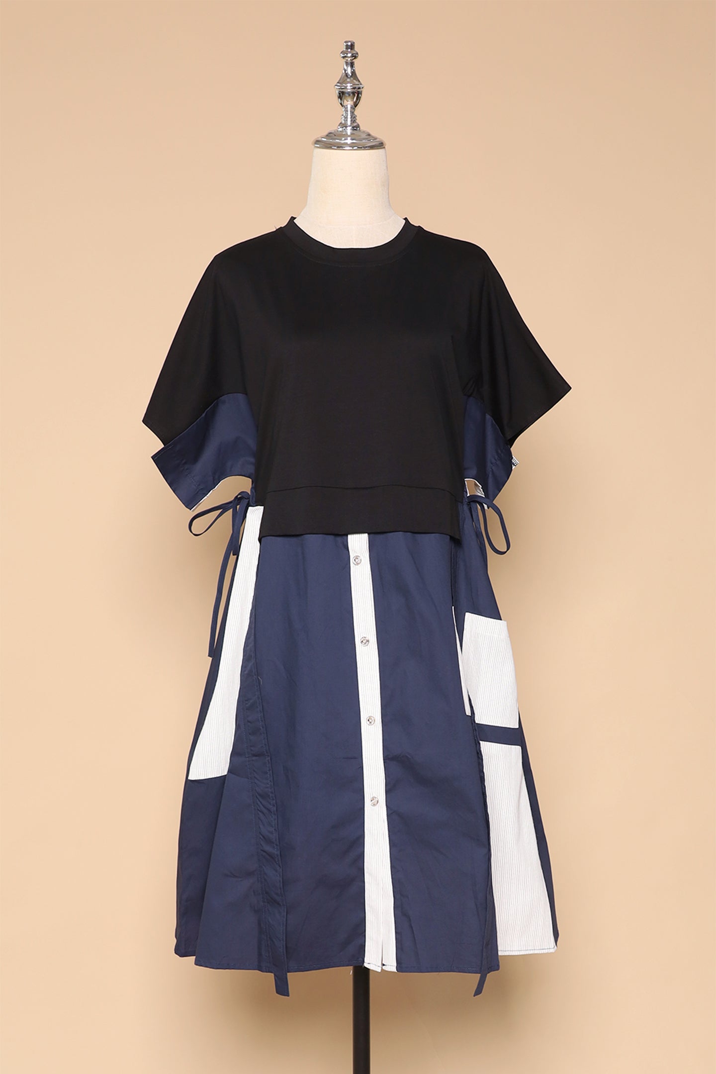 PO - Gideon Dress in Black Blue