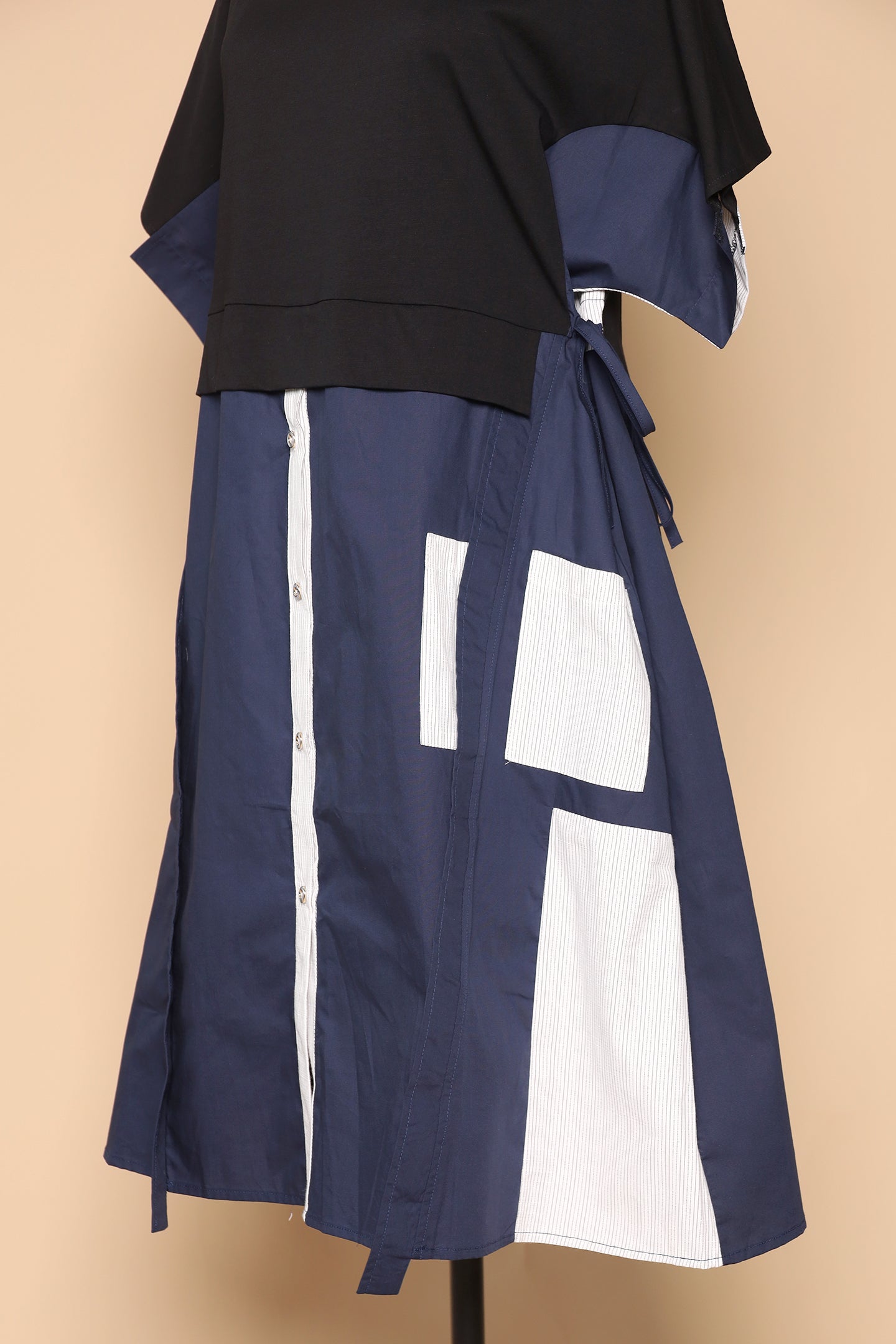PO - Gideon Dress in Black Blue