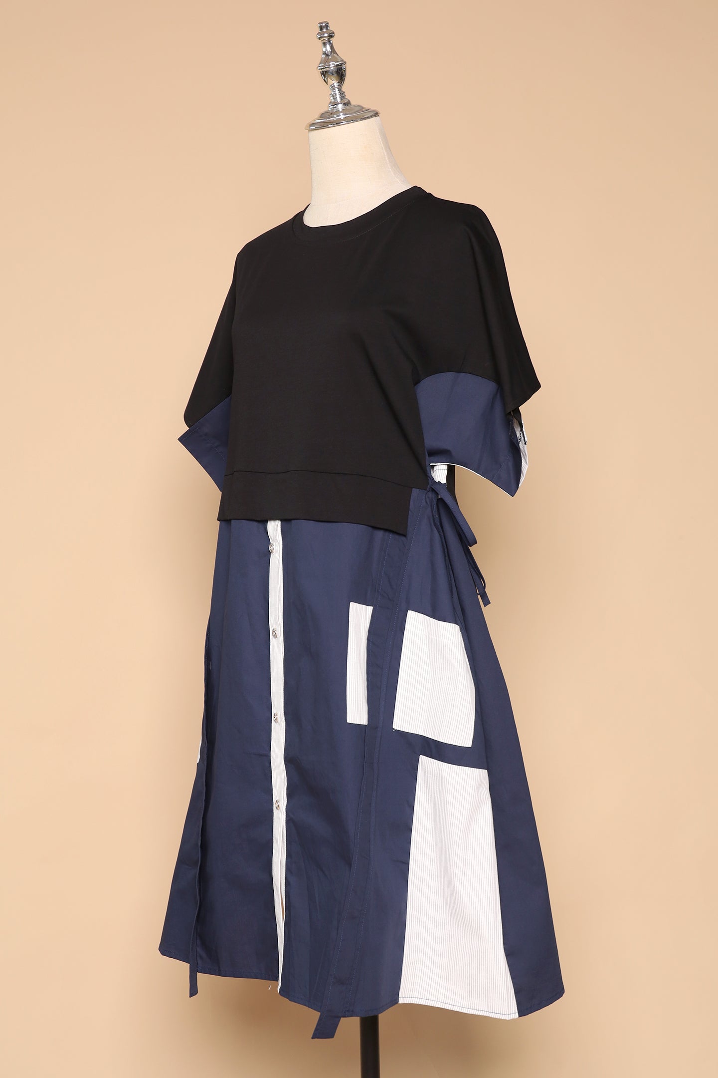 PO - Gideon Dress in Black Blue