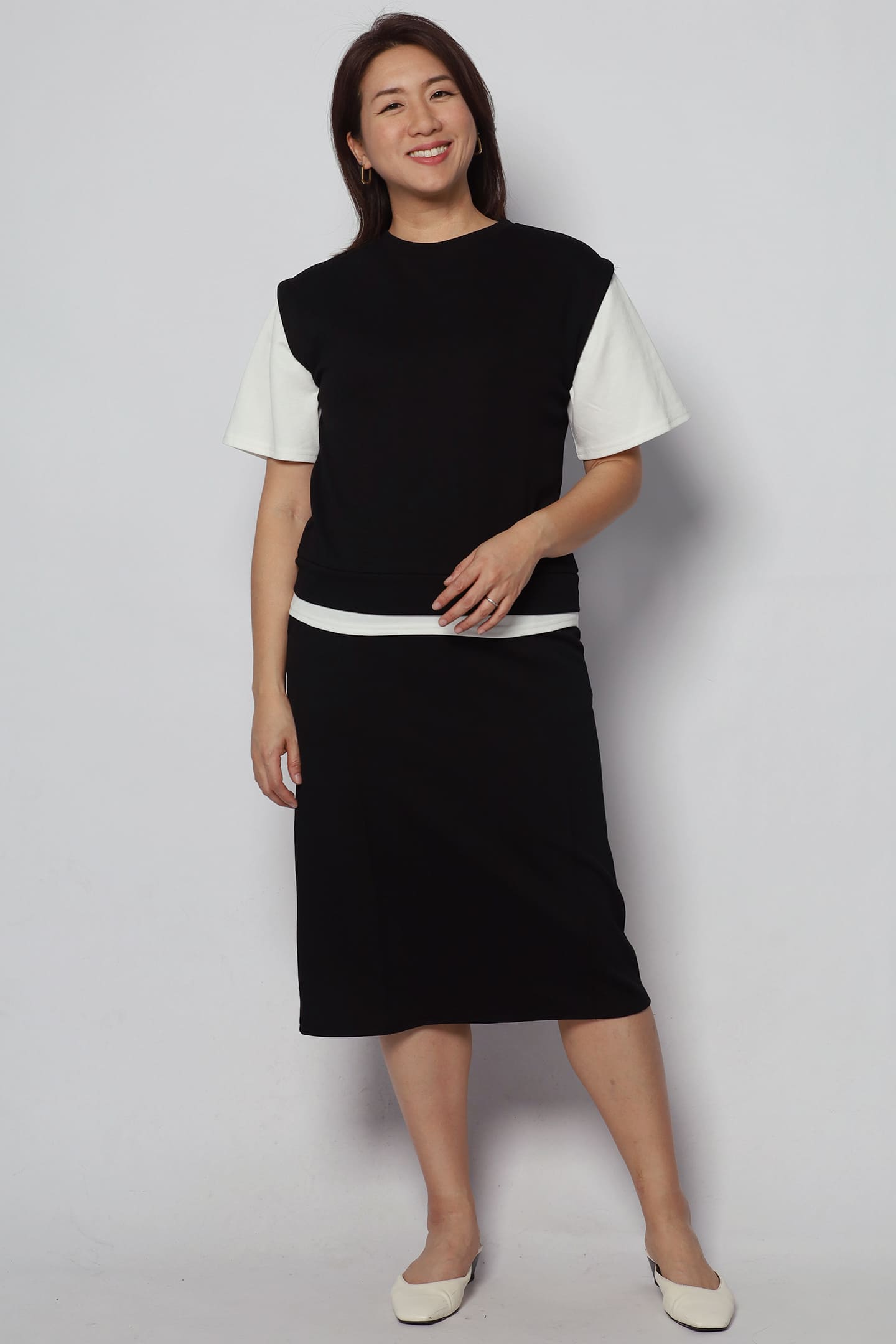 Gael 2 in 1 Top and Skirt Set in Black