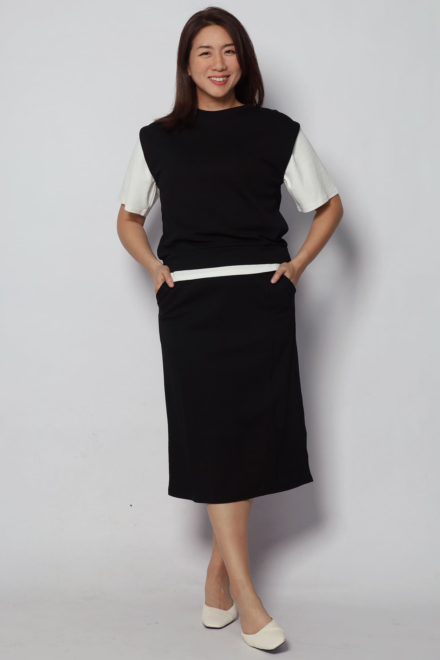 Gael 2 in 1 Top and Skirt Set in Black