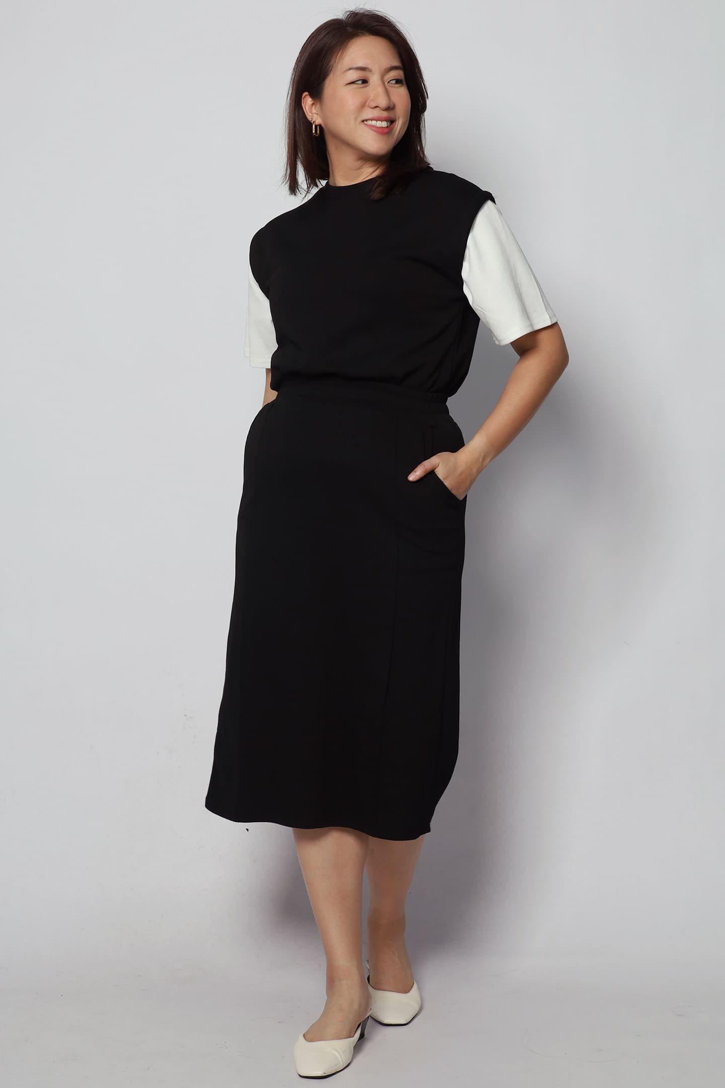 Gael 2 in 1 Top and Skirt Set in Black