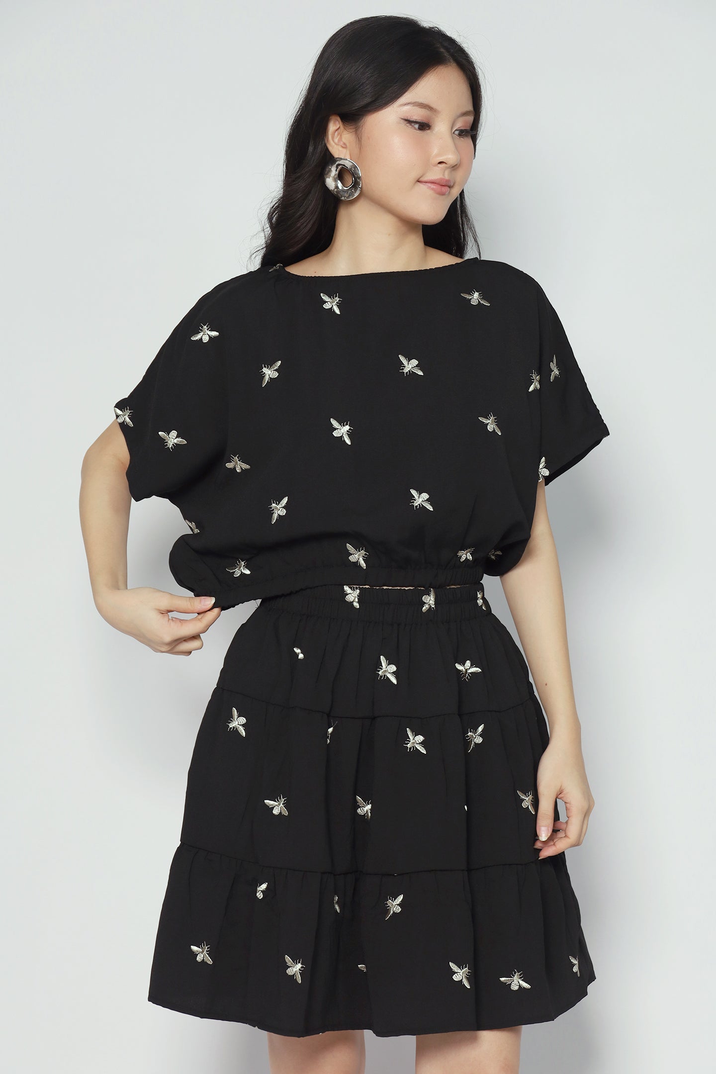 Gem 2 in 1 Champagne Bee Top and Skirt Set