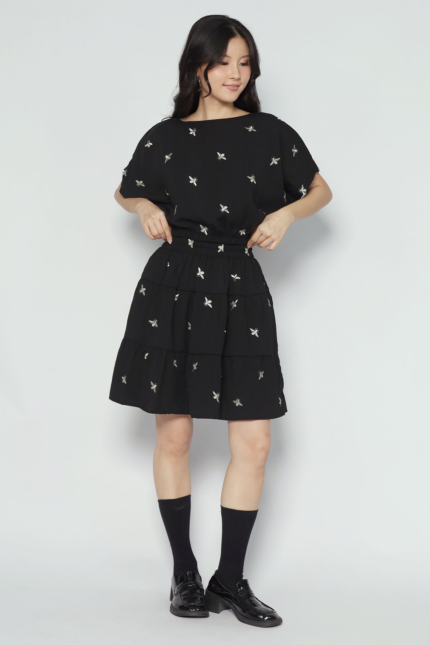 Gem 2 in 1 Champagne Bee Top and Skirt Set