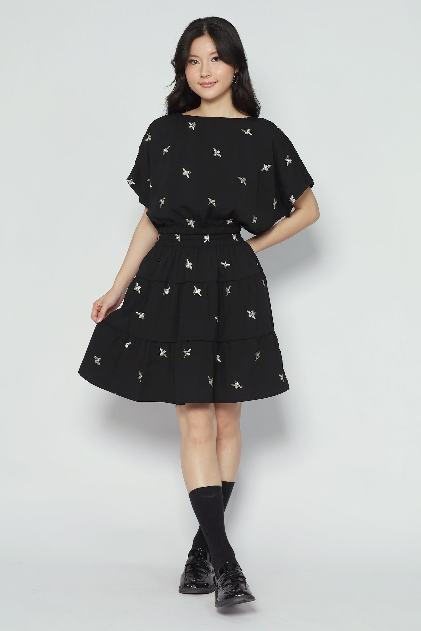 Gem 2 in 1 Champagne Bee Top and Skirt Set