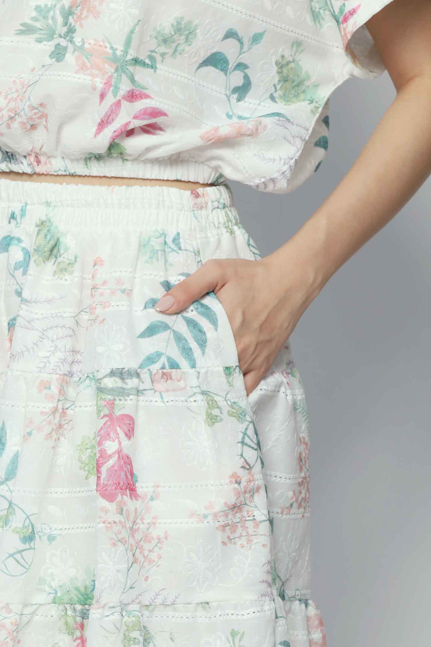 Gem 2 in 1 Petal Harmony Top and Skirt Set