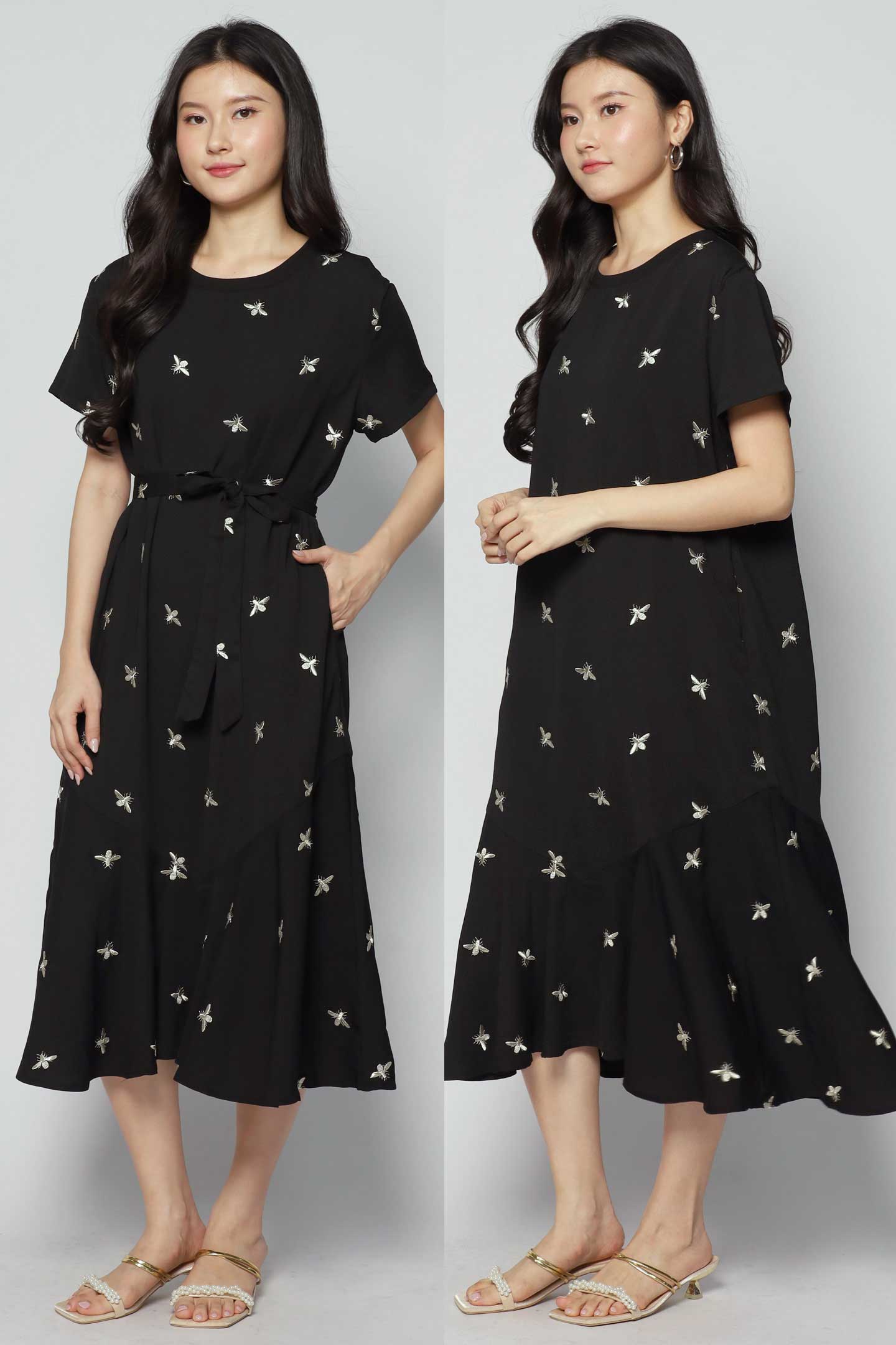 Gisele Dress in Champagne Bee