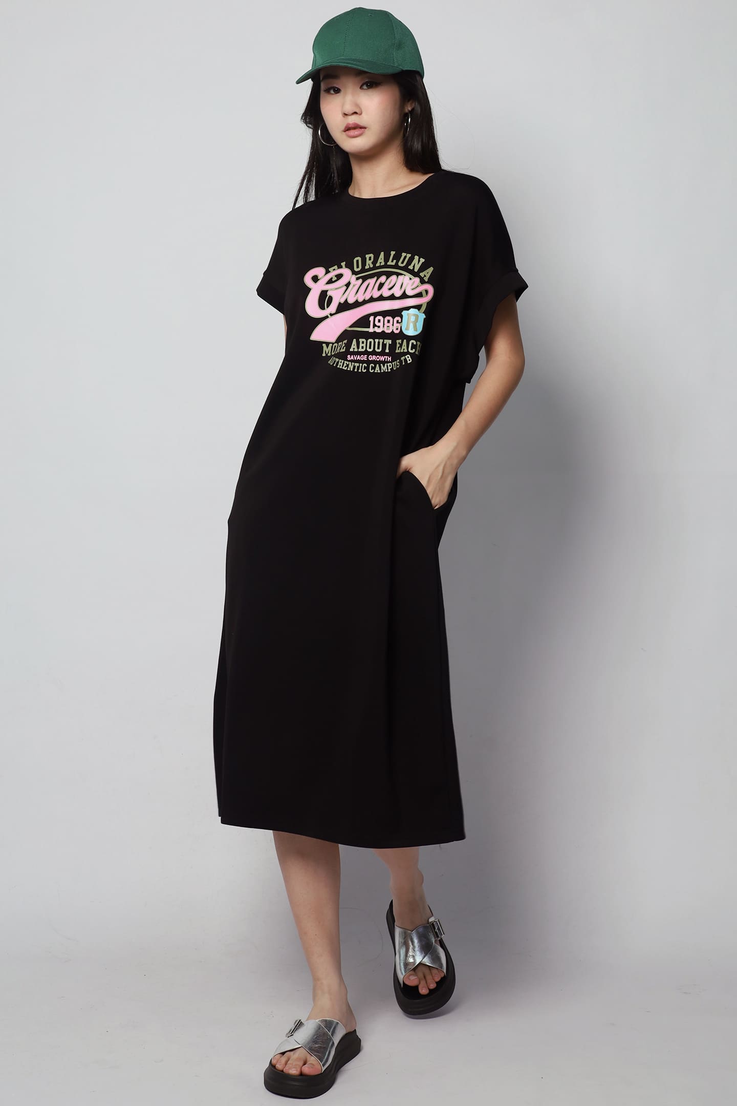 Graceve Printed Dress in Black