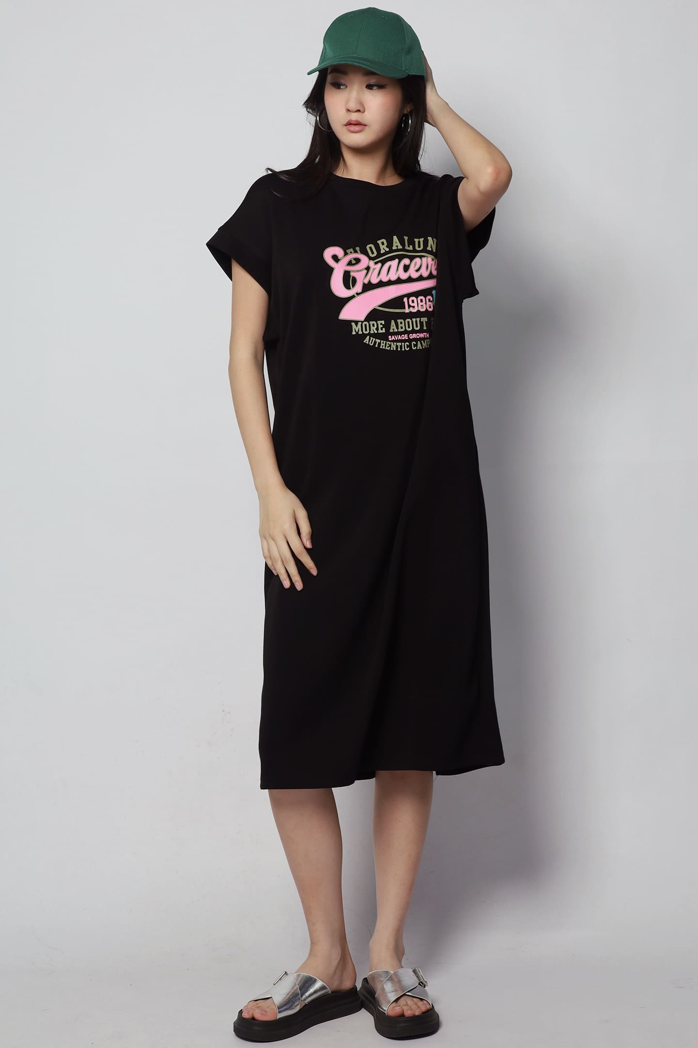 Graceve Printed Dress in Black