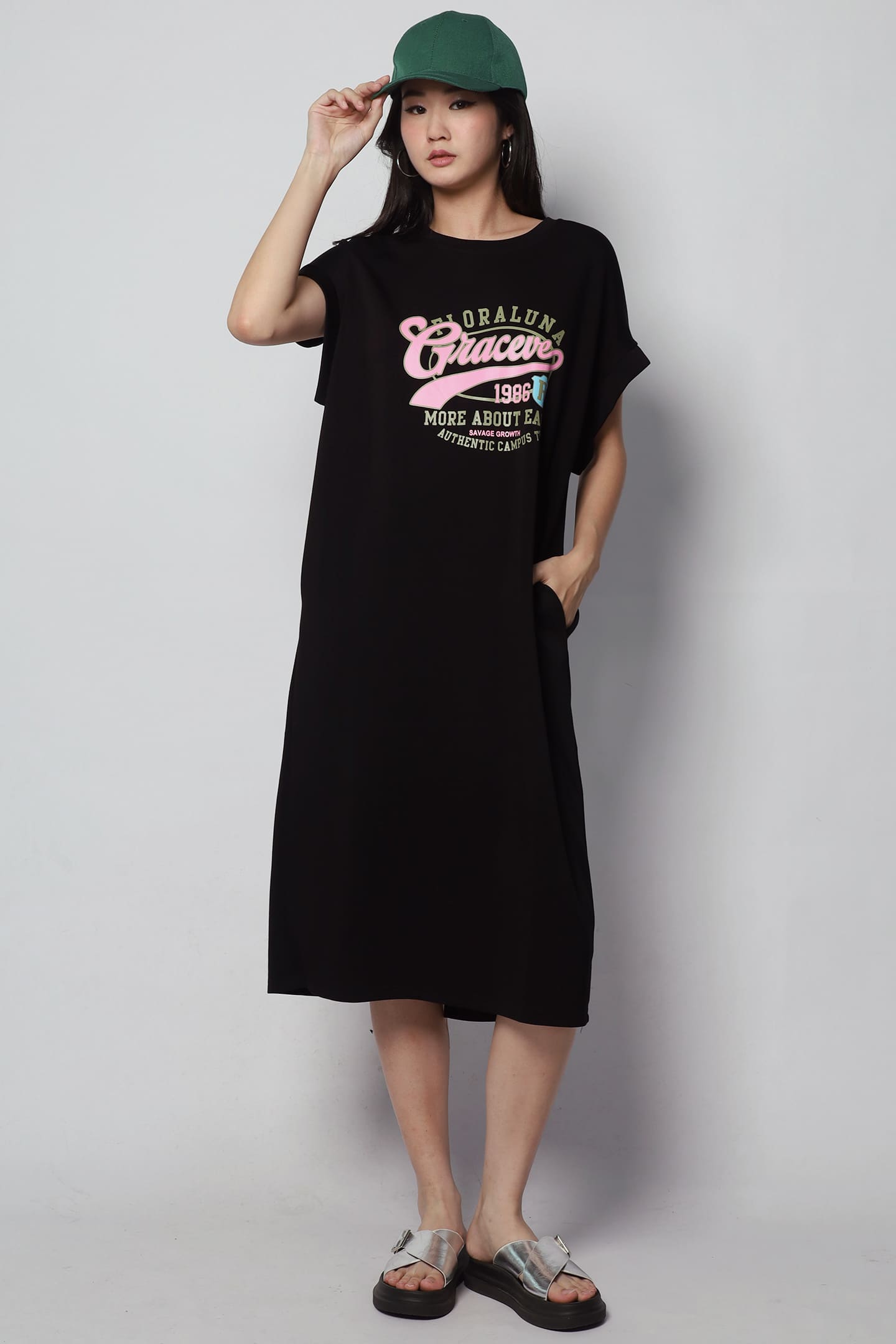 Graceve Printed Dress in Black