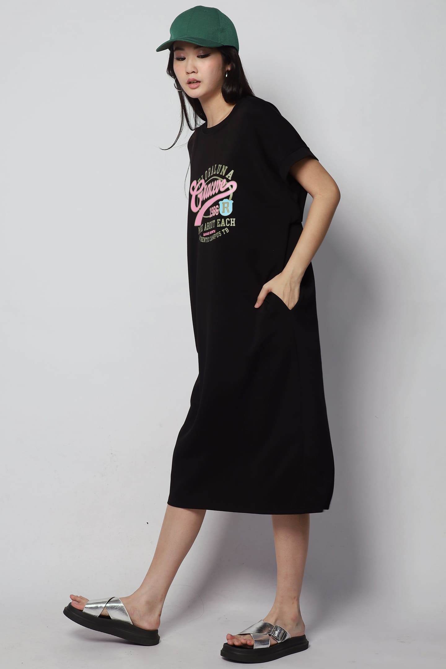 Graceve Printed Dress in Black