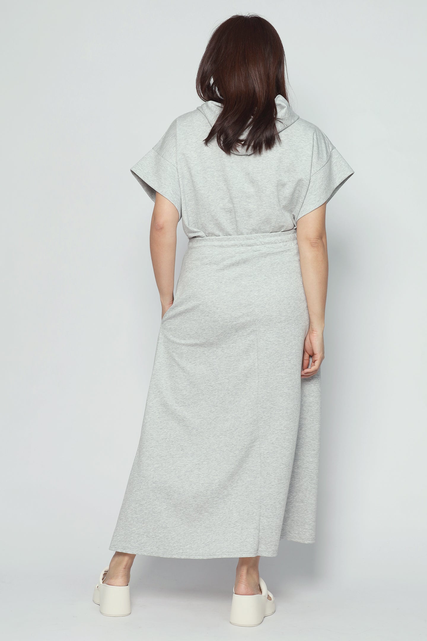 Hanny 2 in 1 Top and Skirt Set in Grey