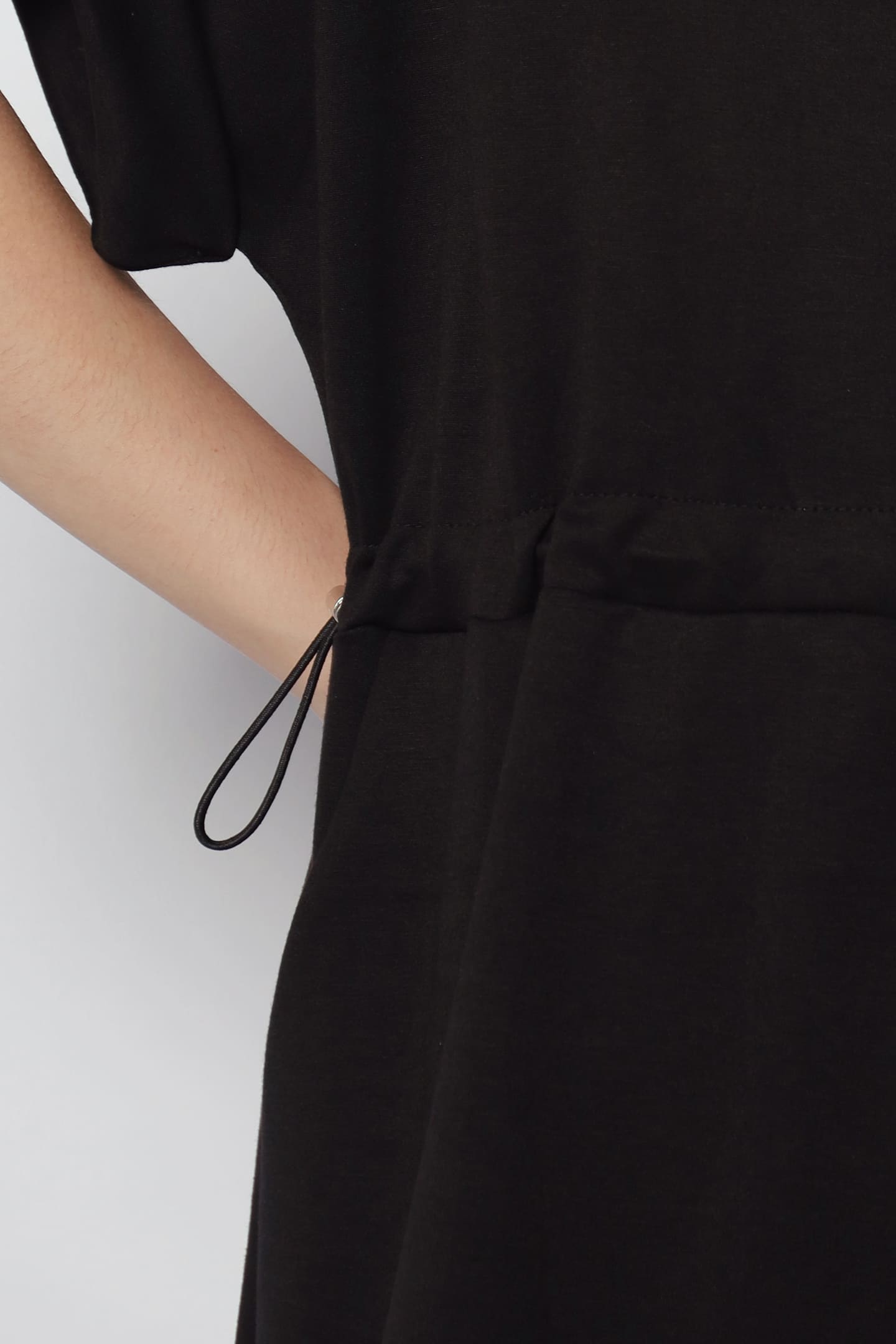 Harper Drawstring Dress in Black