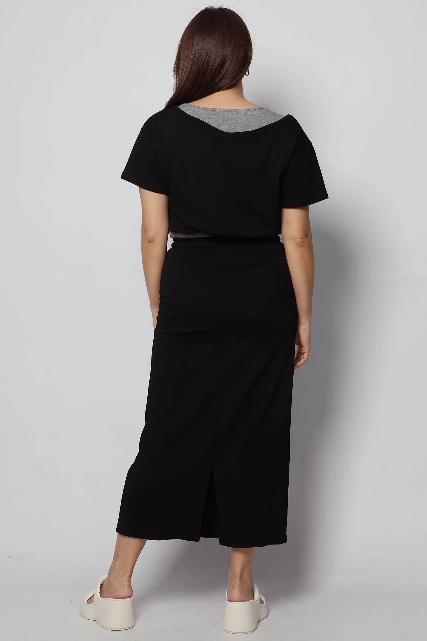 Holland 2 in 1 Top and Skirt Set in Black Grey