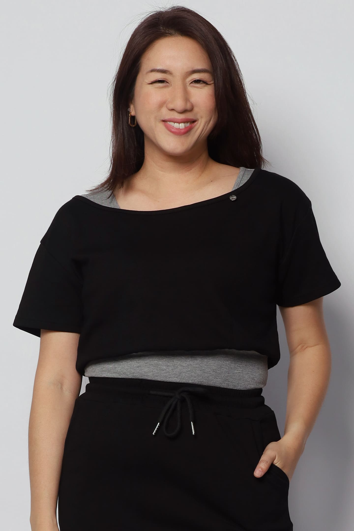 Holland 2 in 1 Top and Skirt Set in Black Grey