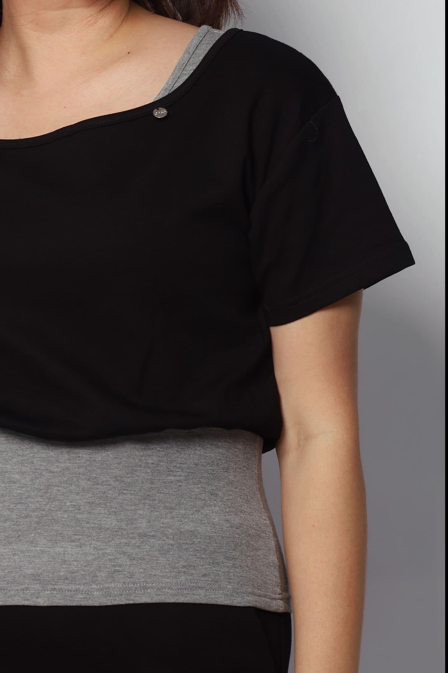 Holland 2 in 1 Top and Skirt Set in Black Grey