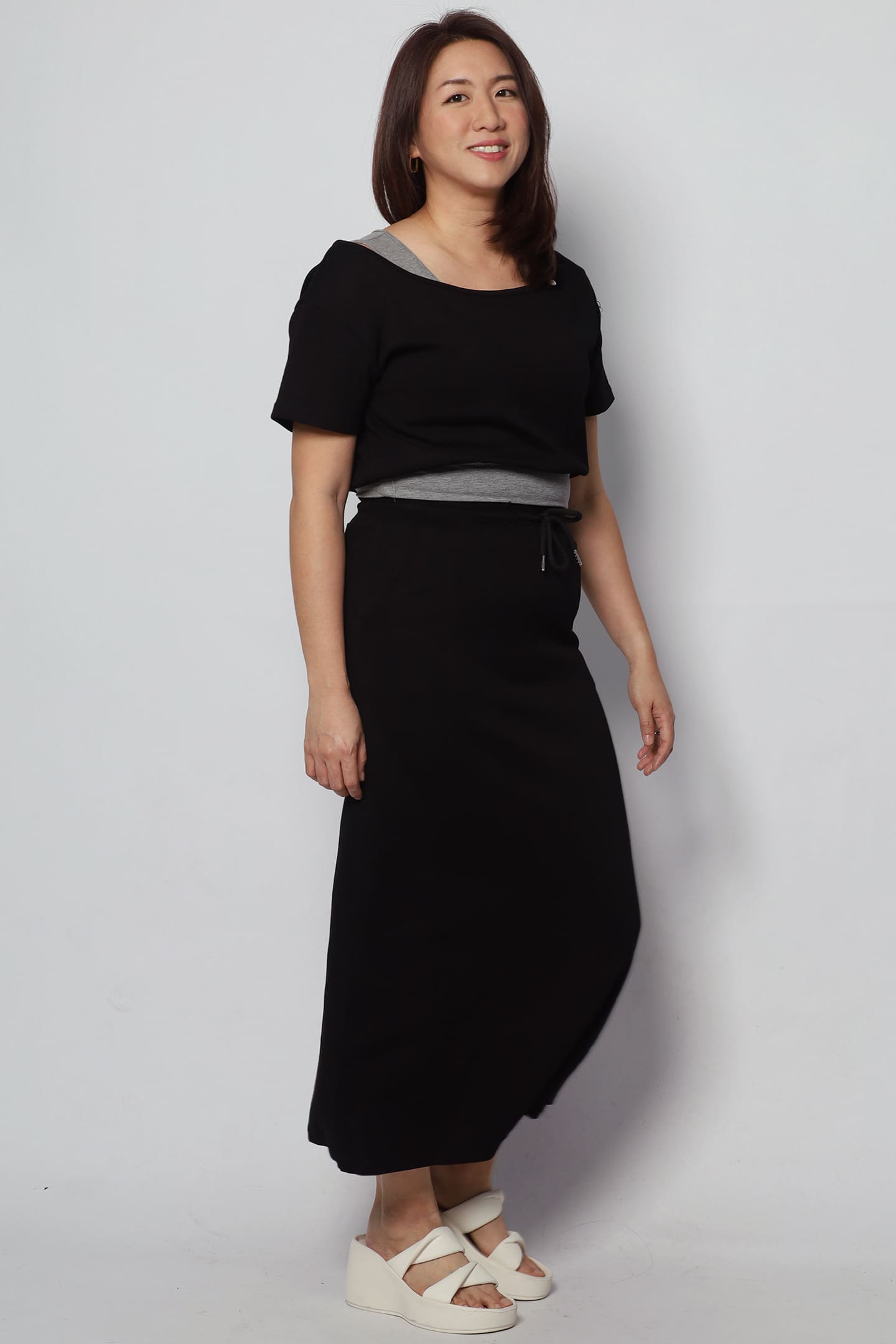 Holland 2 in 1 Top and Skirt Set in Black Grey