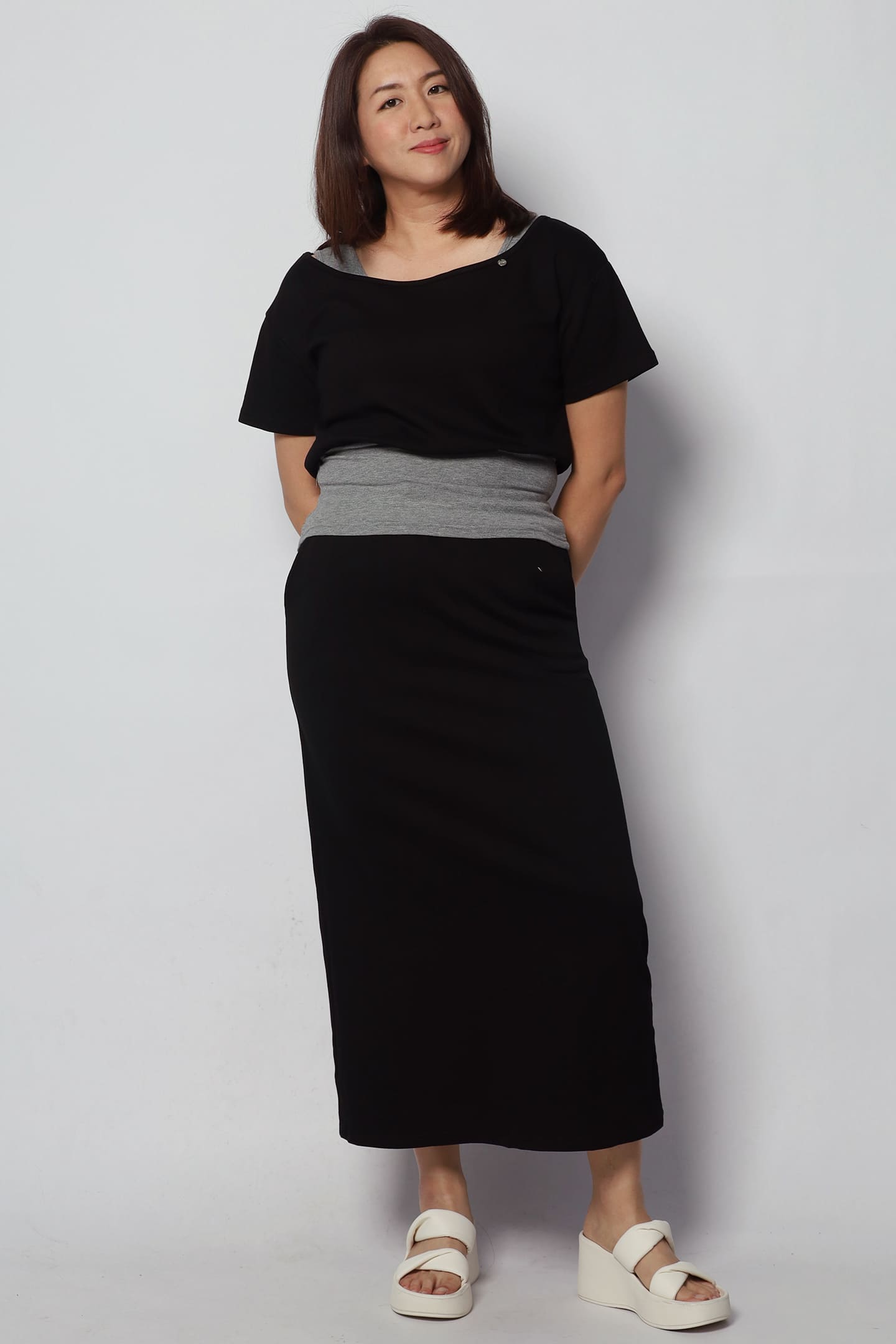Holland 2 in 1 Top and Skirt Set in Black Grey