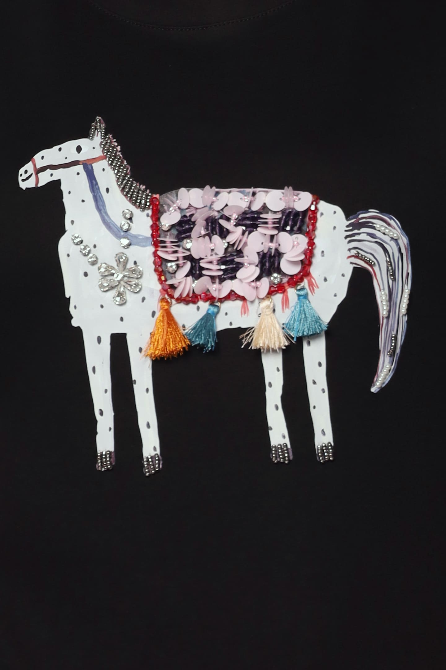 Horsey Embellished Tassle Top