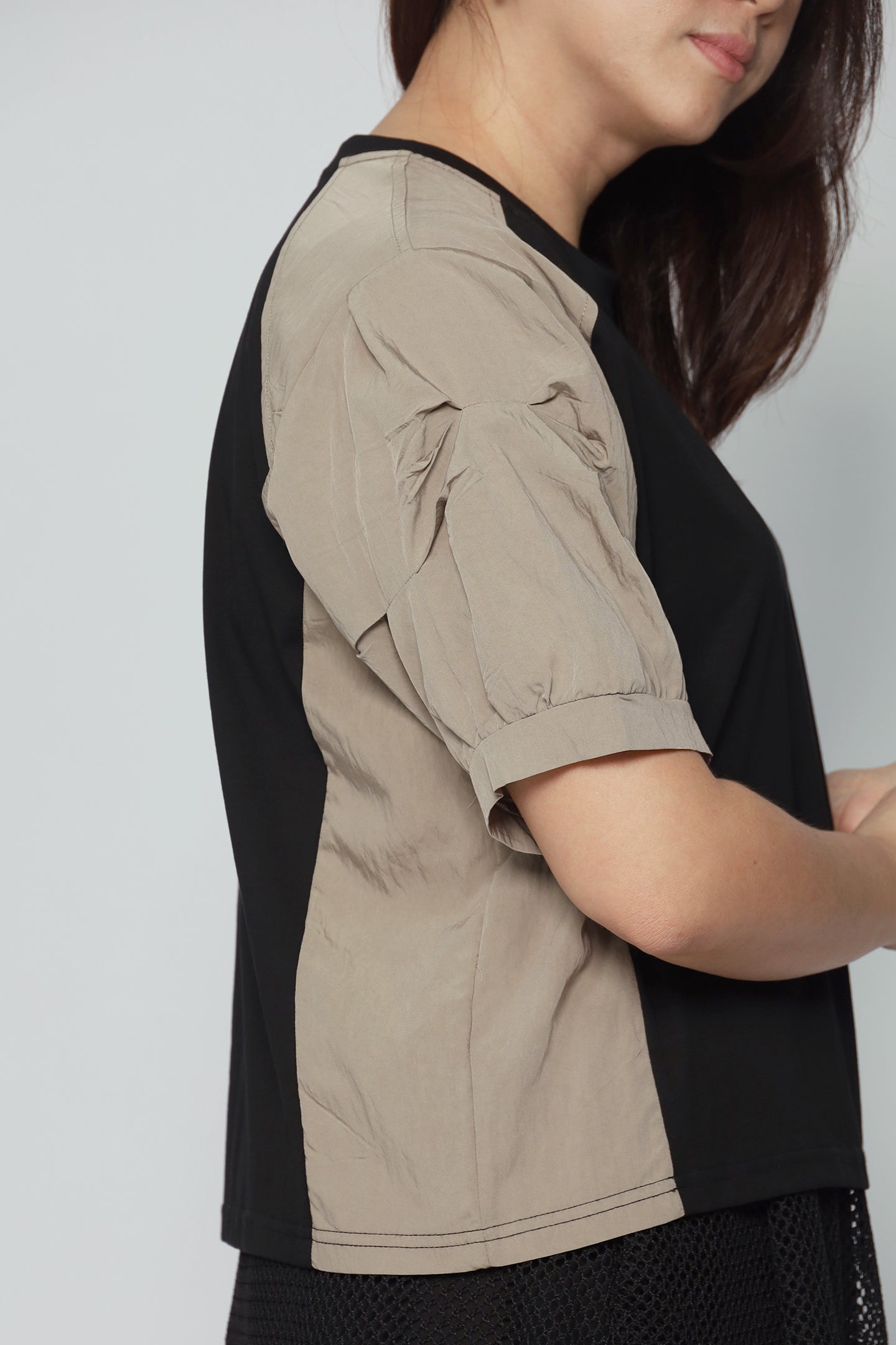 Ida Colourblock Top in Khaki