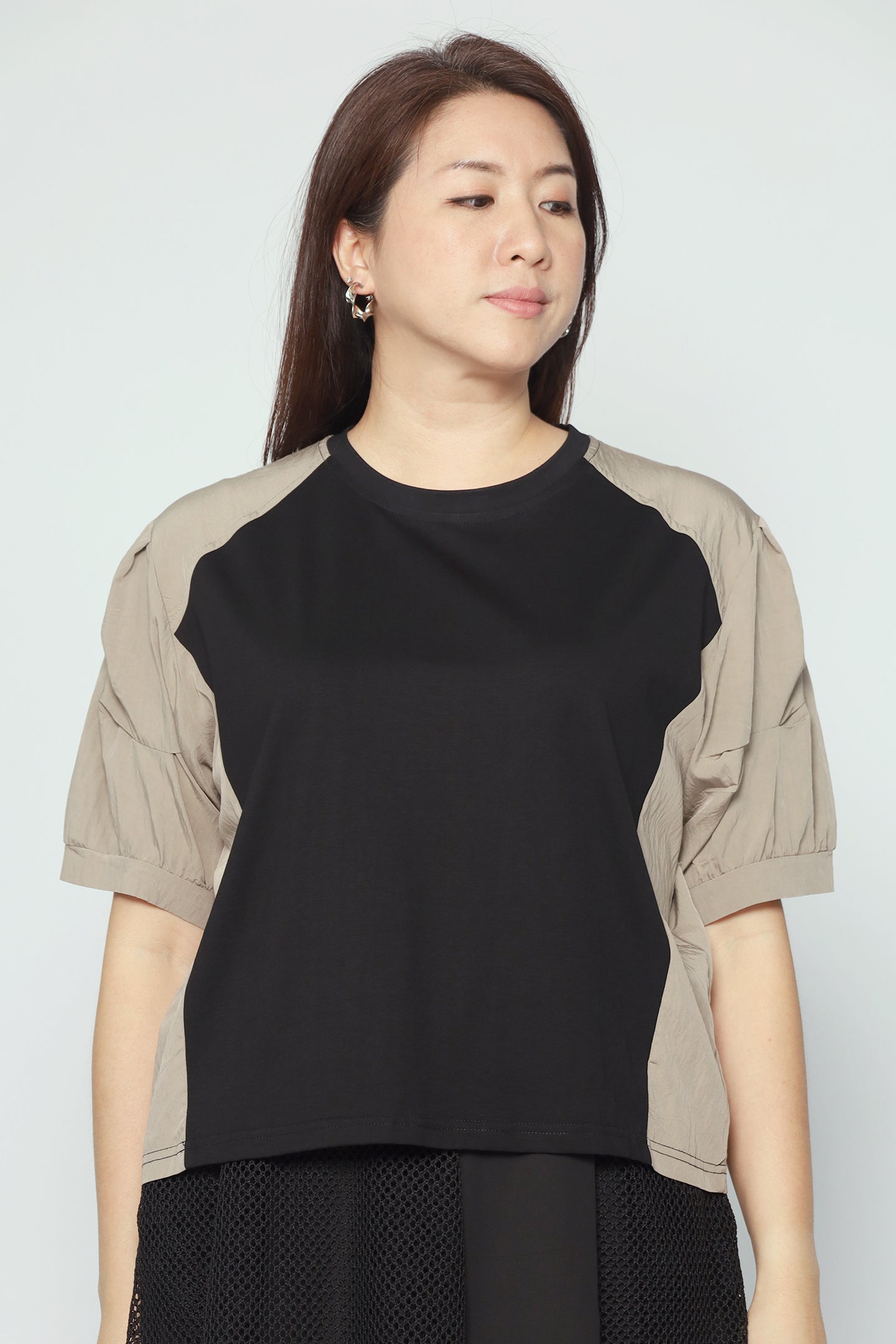 Ida Colourblock Top in Khaki