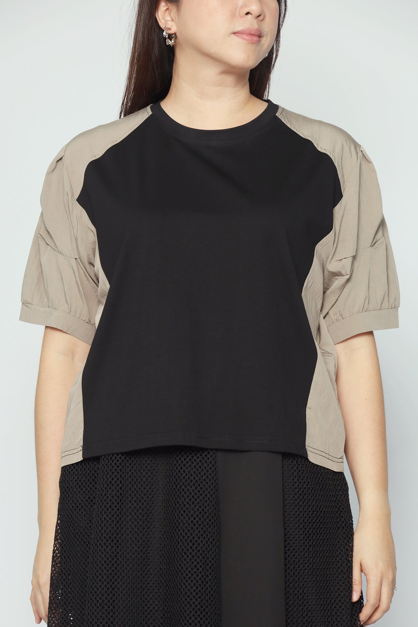 Ida Colourblock Top in Khaki