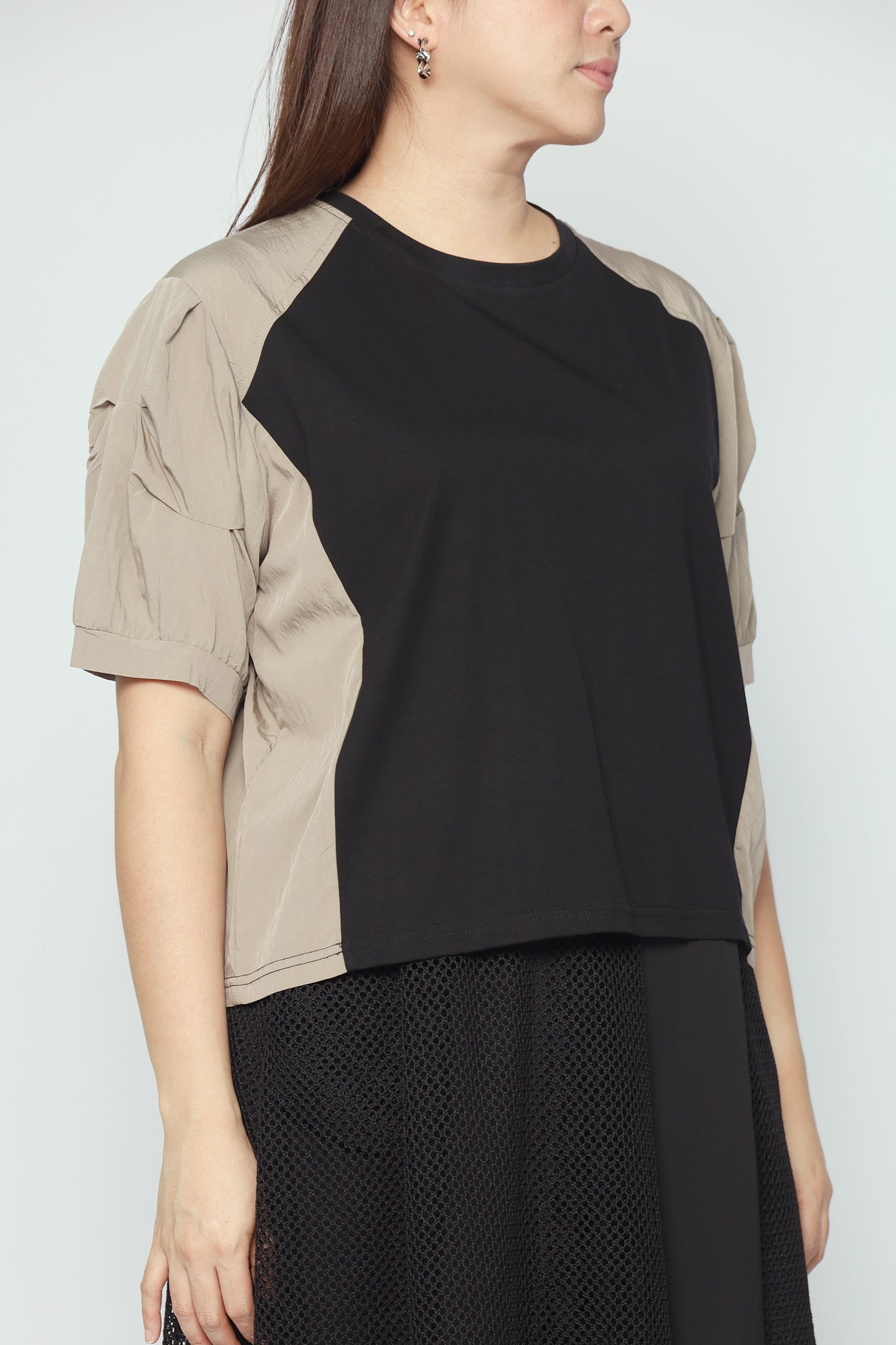 Ida Colourblock Top in Khaki