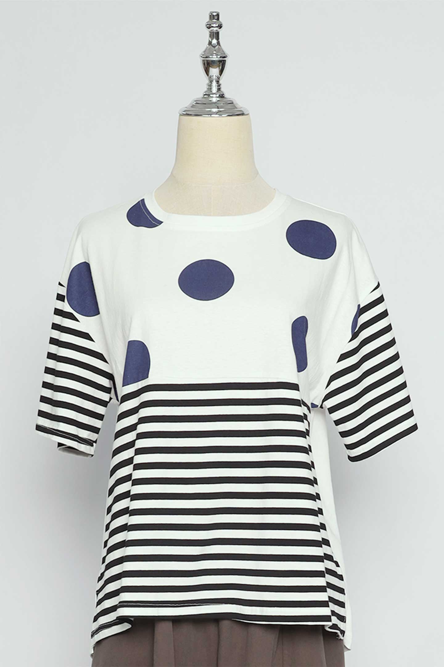 PO - Irinia Polkadot Stripes Top