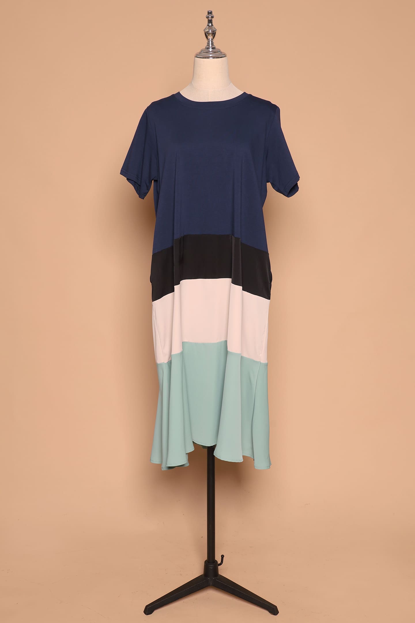 PO - Ivon Colourblock Dress in Blue