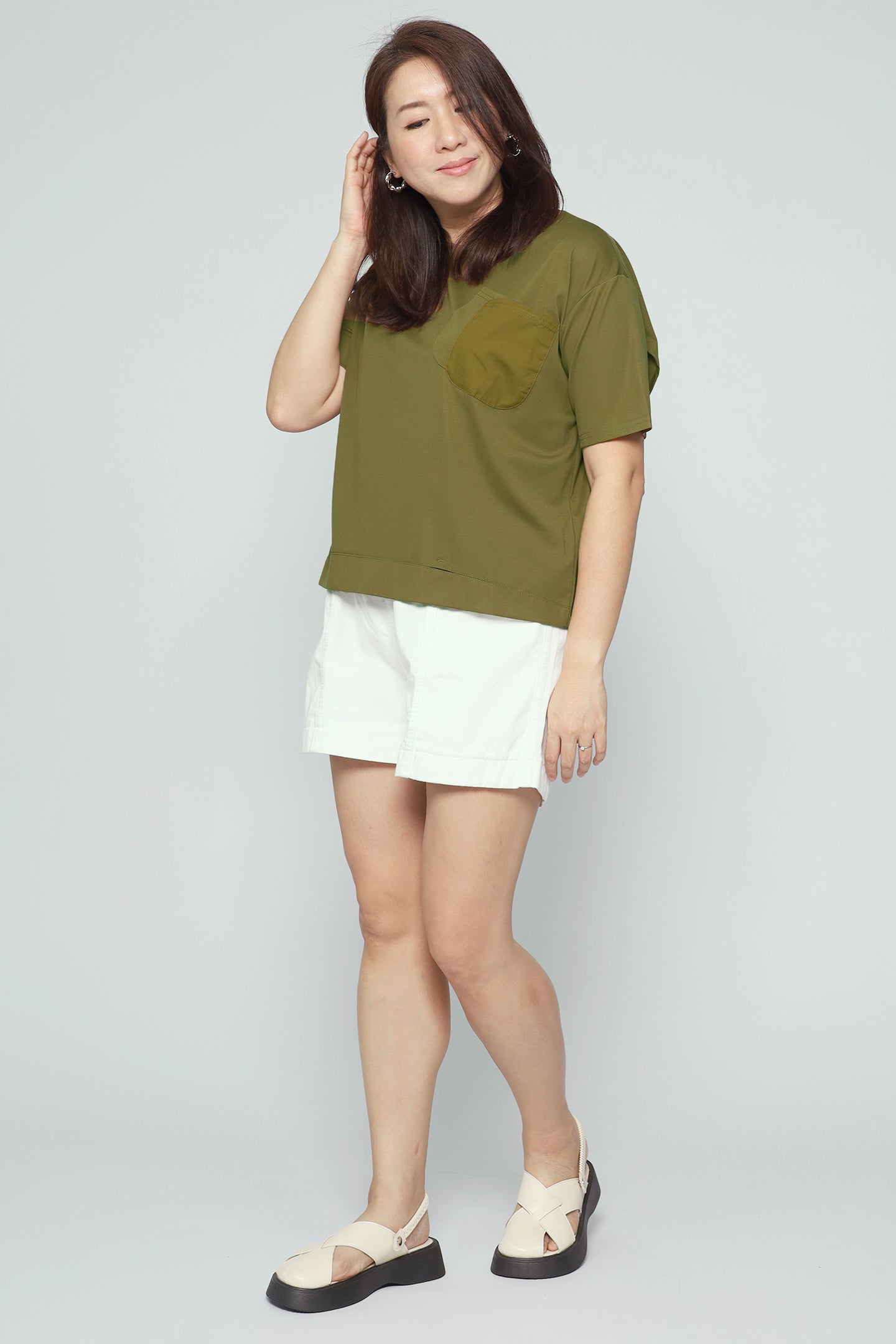 Easy By TE - Joraine Pocket Top in Olive