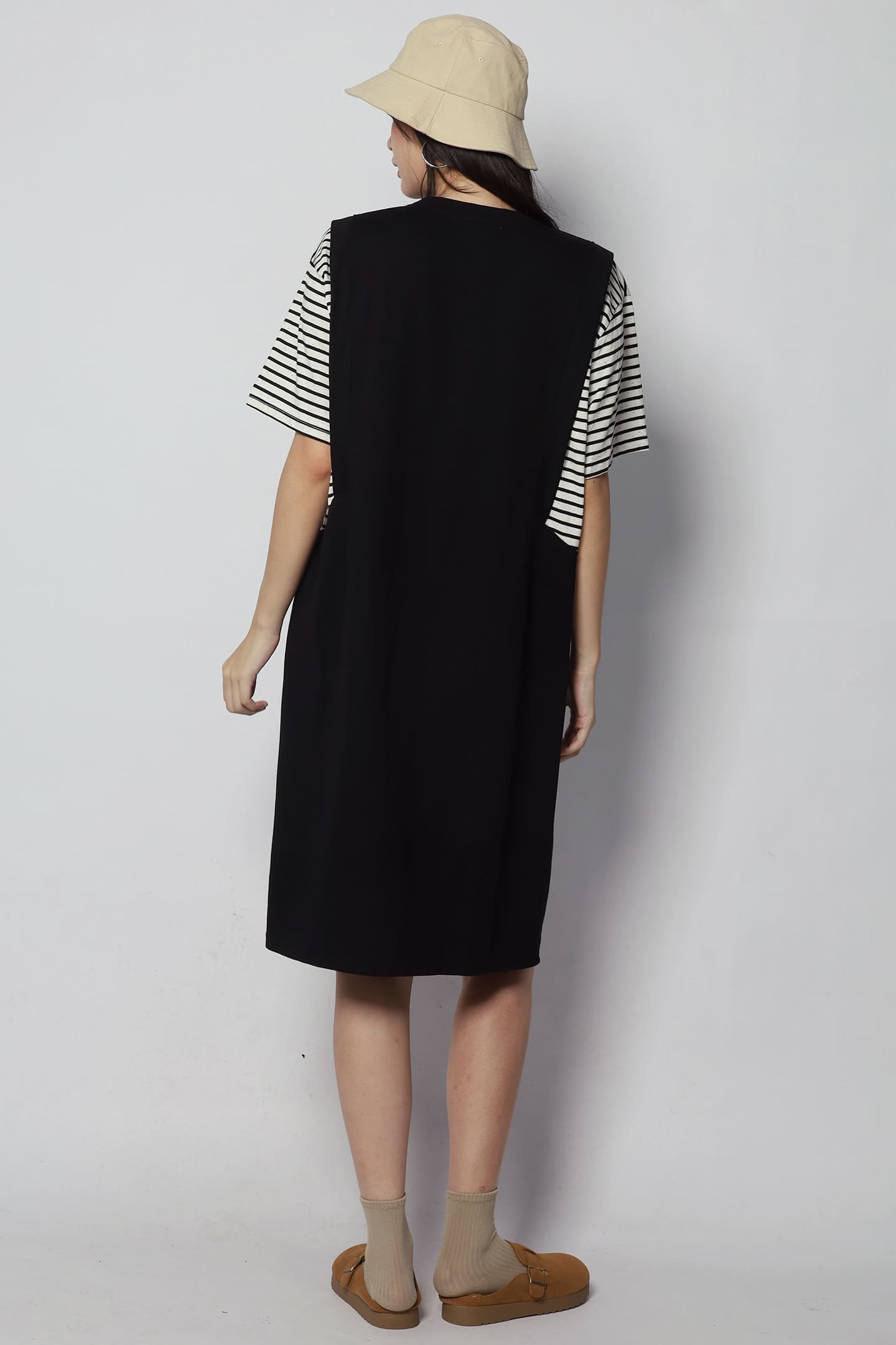Jonnie Stripes Dress in Black